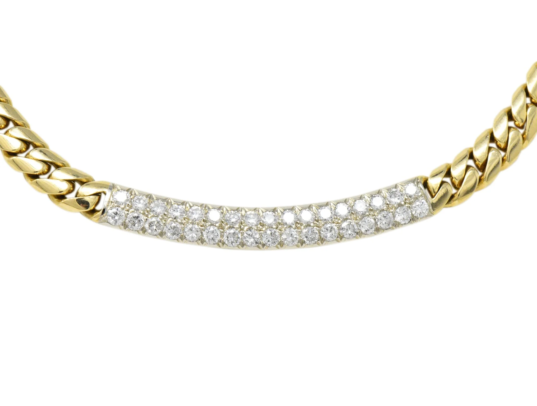 Cartier 1.70 CTW Diamond 18 Karat Two-Tone Gold Necklace - Image 3