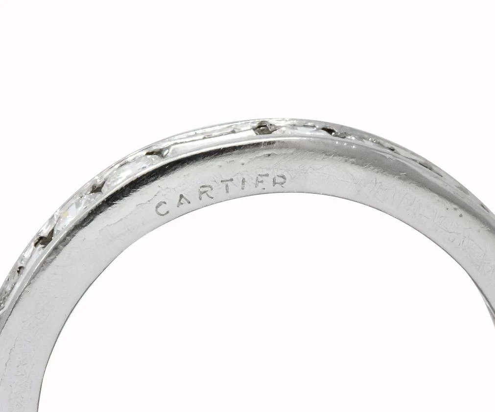 Cartier 1.75 CTW Round Brilliant Baguette Diamond Platinum Eternity Band Ring - Image 5
