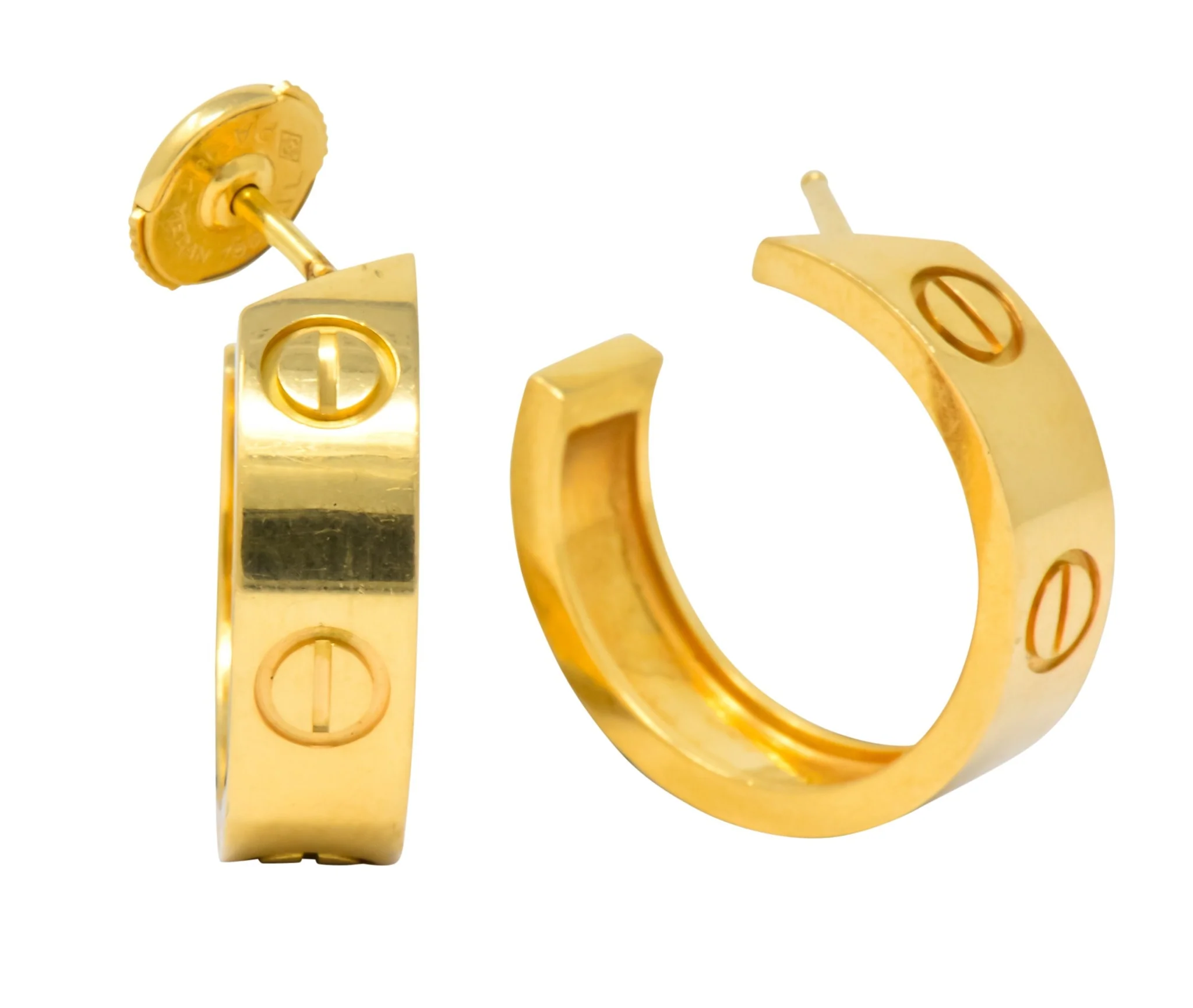 Cartier 18 Karat Gold Love Hoop Earrings - Image 2