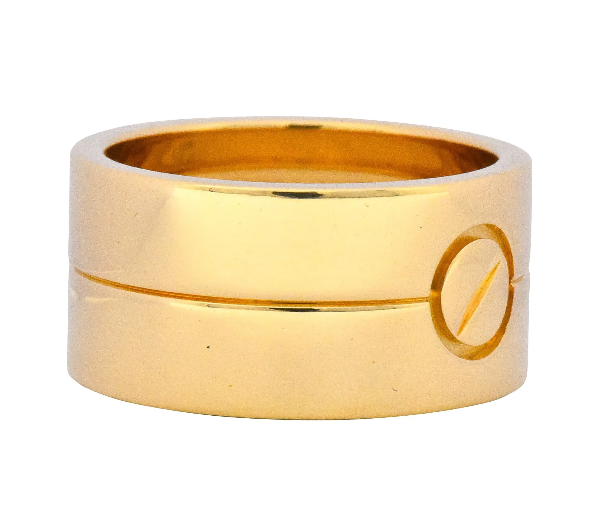 Cartier 18 Karat Gold Wide Love Unisex Band Ring - Image 2