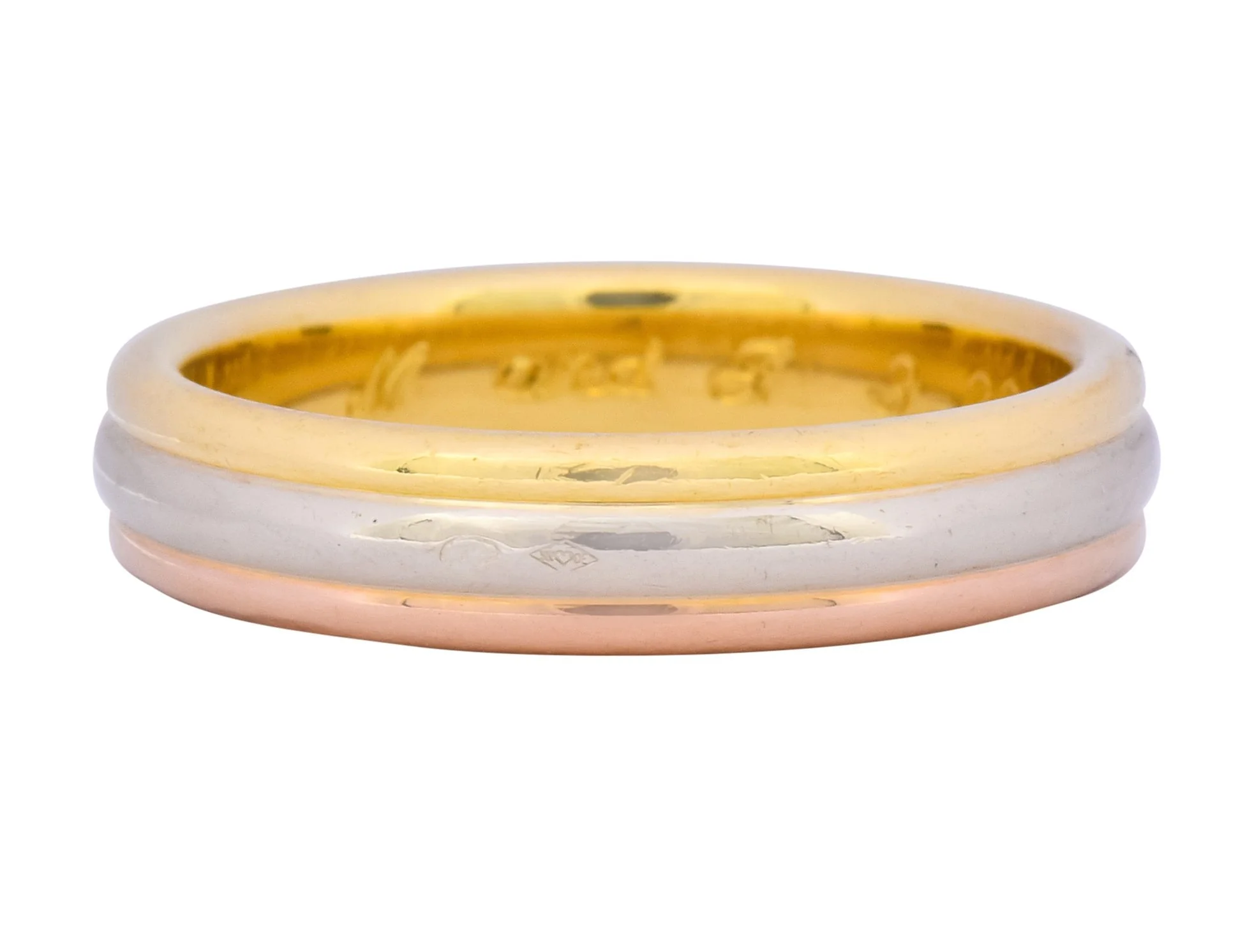 Cartier 18 Karat Tri-Colored Gold Unisex Trinity Band Ring - Image 2