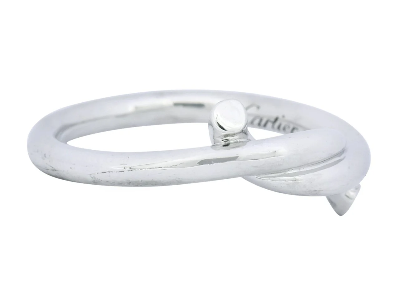 Cartier 18 Karat White Gold French Entrelaces Twisted Knot Ring - Image 2