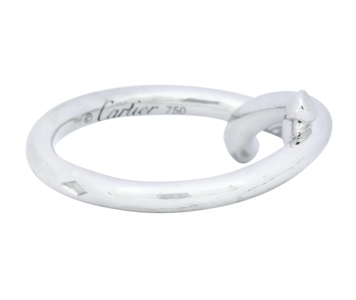Cartier 18 Karat White Gold French Entrelaces Twisted Knot Ring - Image 3