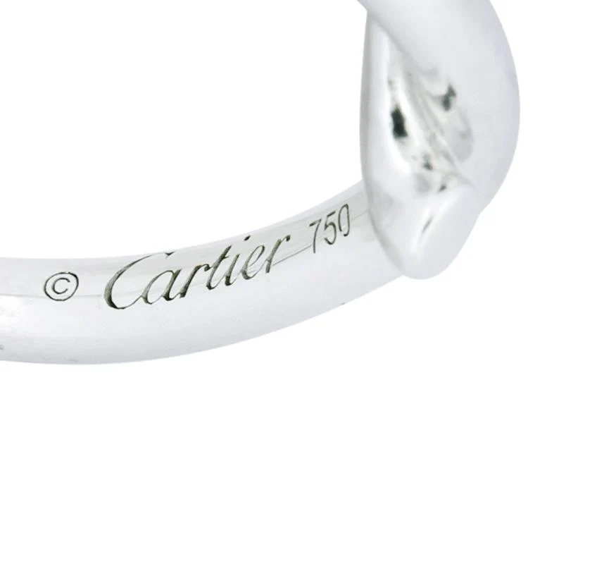 Cartier 18 Karat White Gold French Entrelaces Twisted Knot Ring - Image 6