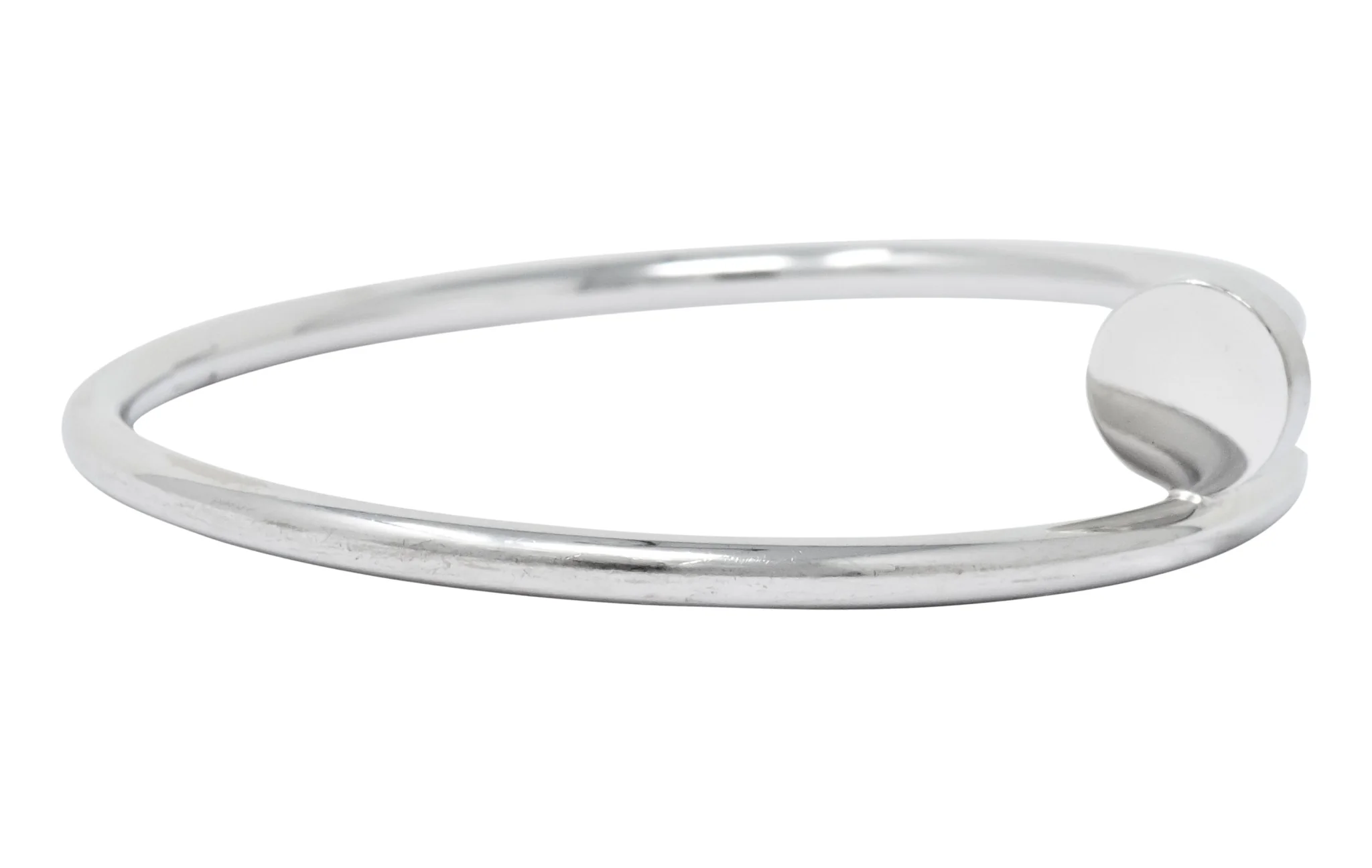 Cartier 18 Karat White Gold Juste Un Clou Twisted Nail Bangle Bracelet - Image 3