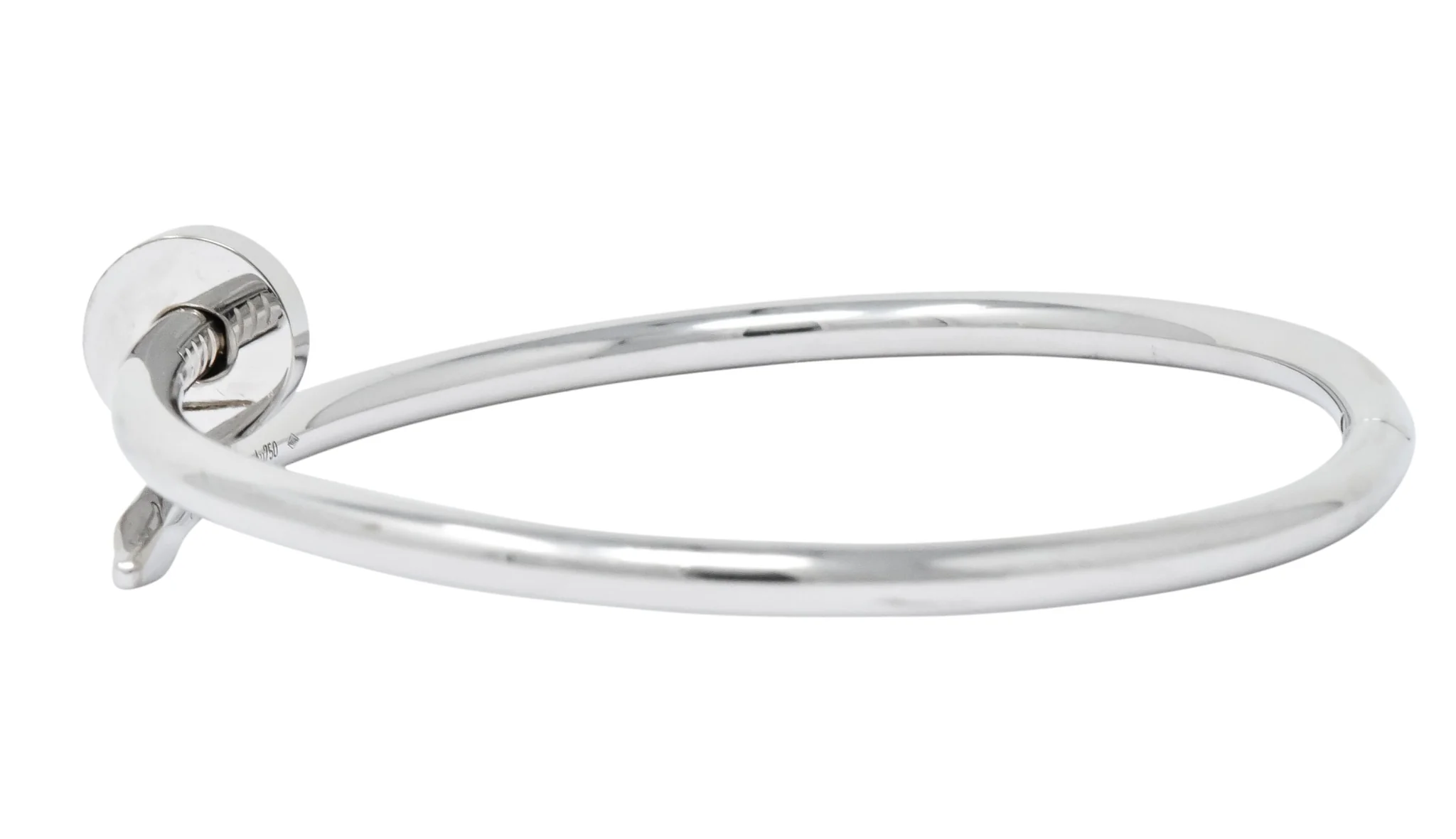 Cartier 18 Karat White Gold Juste Un Clou Twisted Nail Bangle Bracelet - Image 5