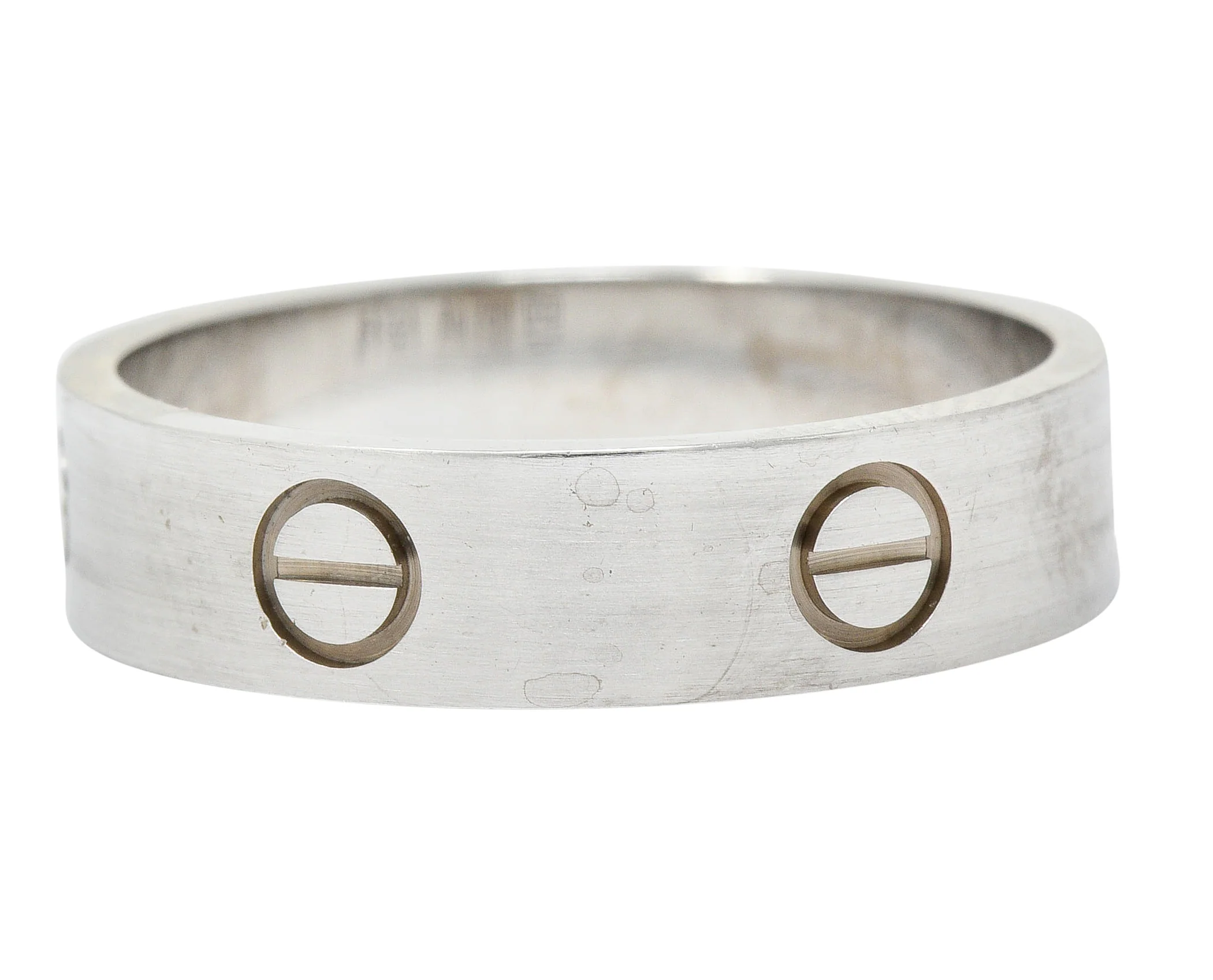 Cartier 18 Karat White Gold Men's Vintage Love Band Ring - Image 3