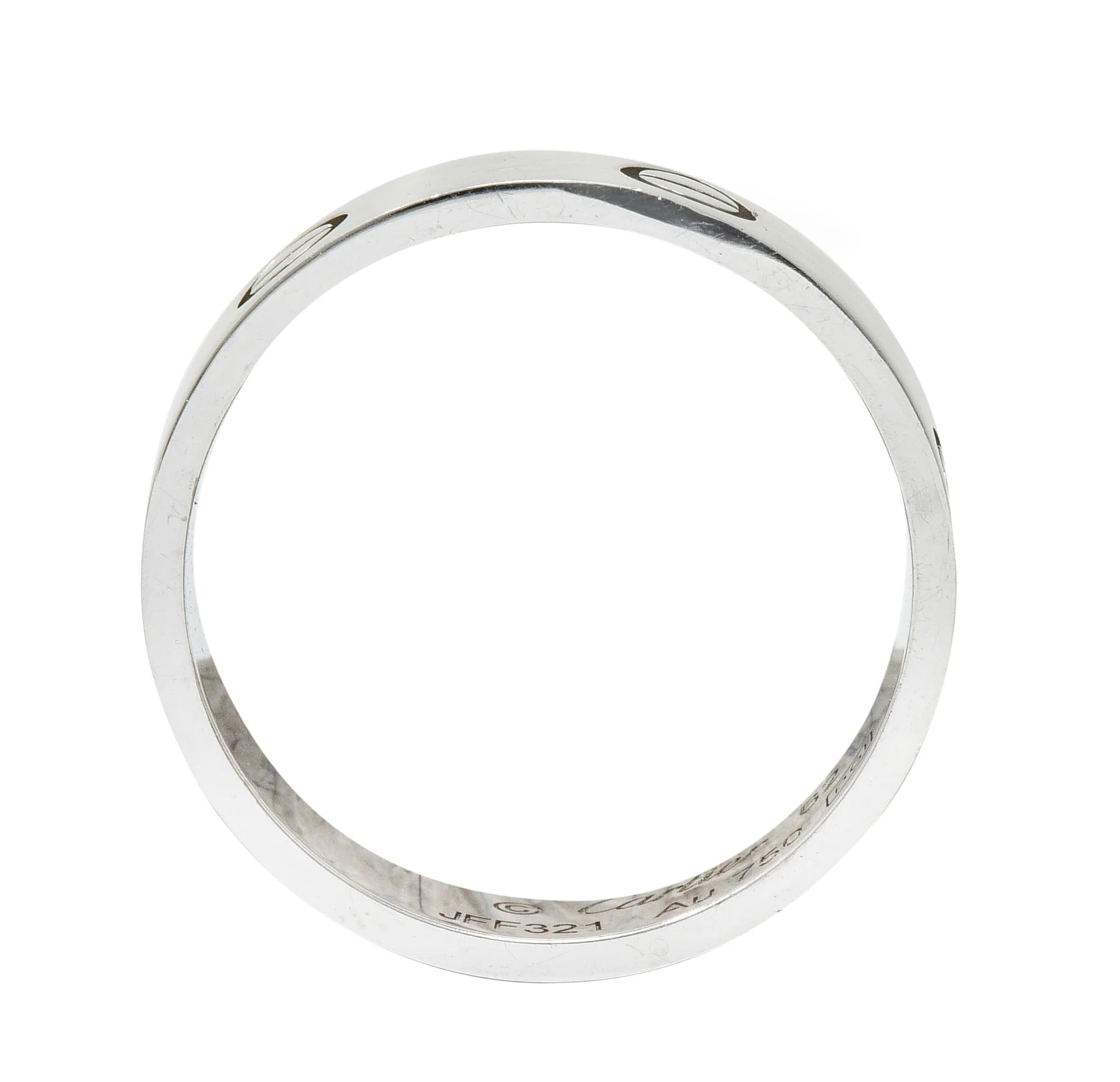 Cartier 18 Karat White Gold Men's Vintage Love Band Ring - Image 5