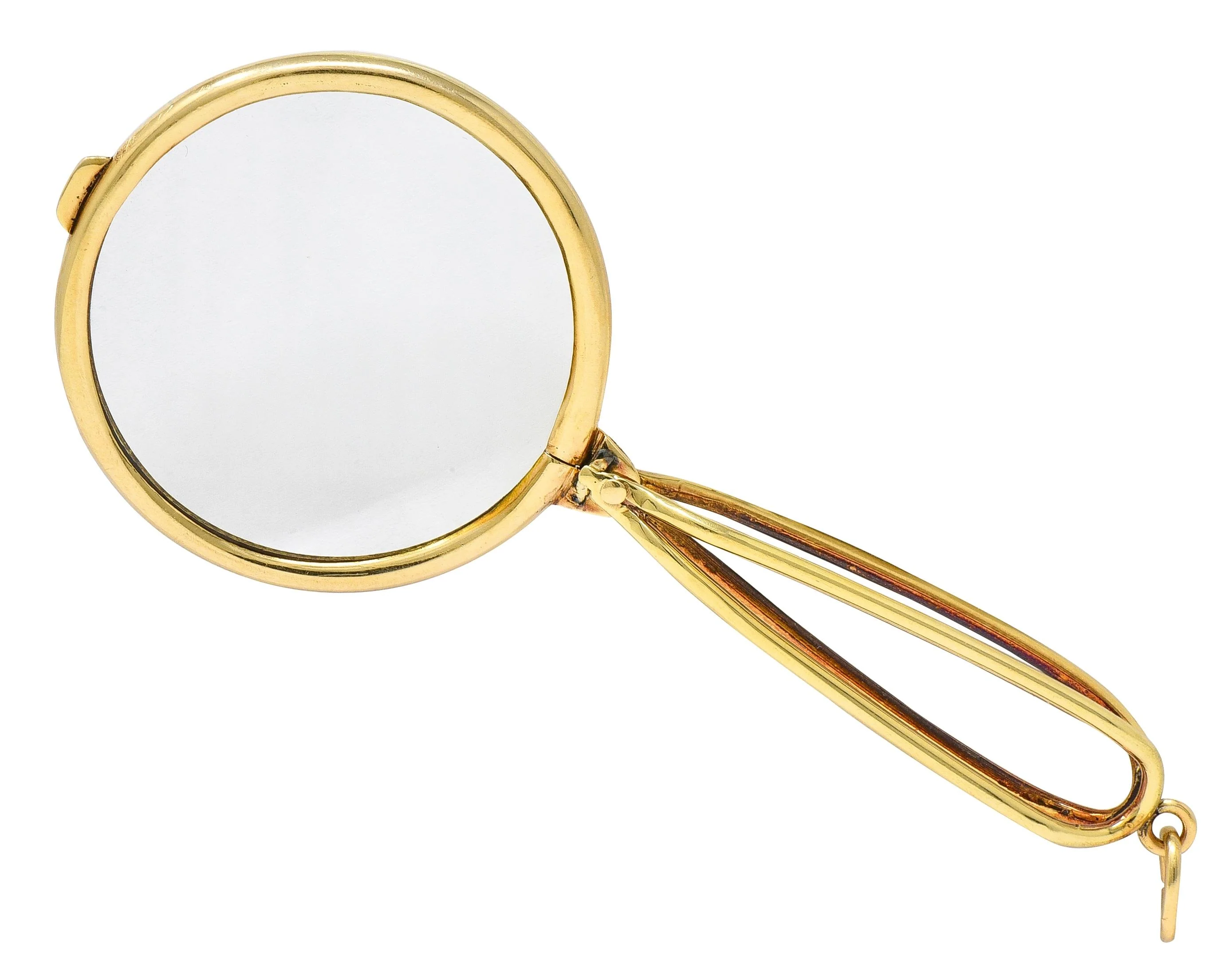 Cartier 1940's 14 Karat Yellow Gold Magnifying Glass Vintage Pendant - Image 11