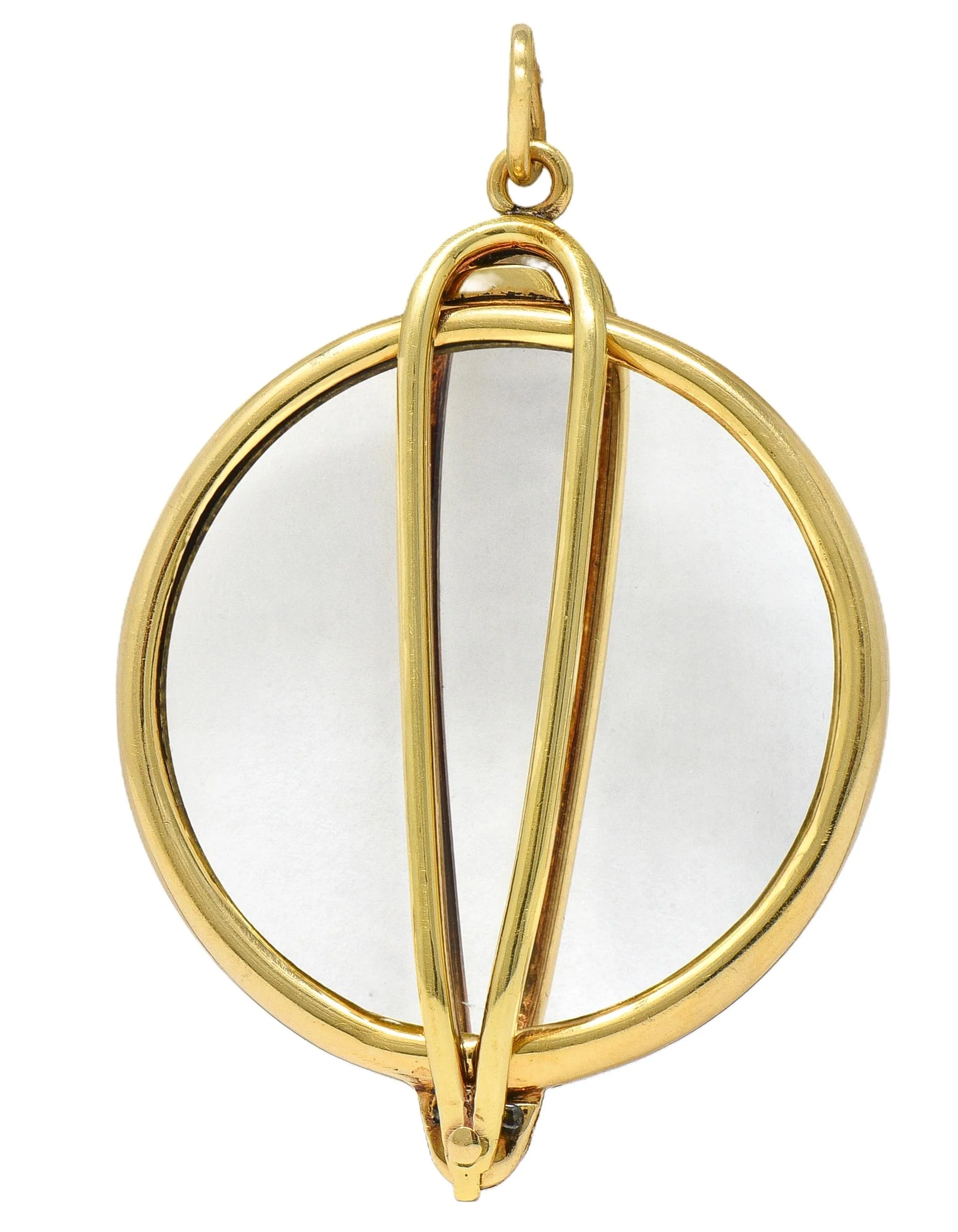 Cartier 1940's 14 Karat Yellow Gold Magnifying Glass Vintage Pendant - Image 12