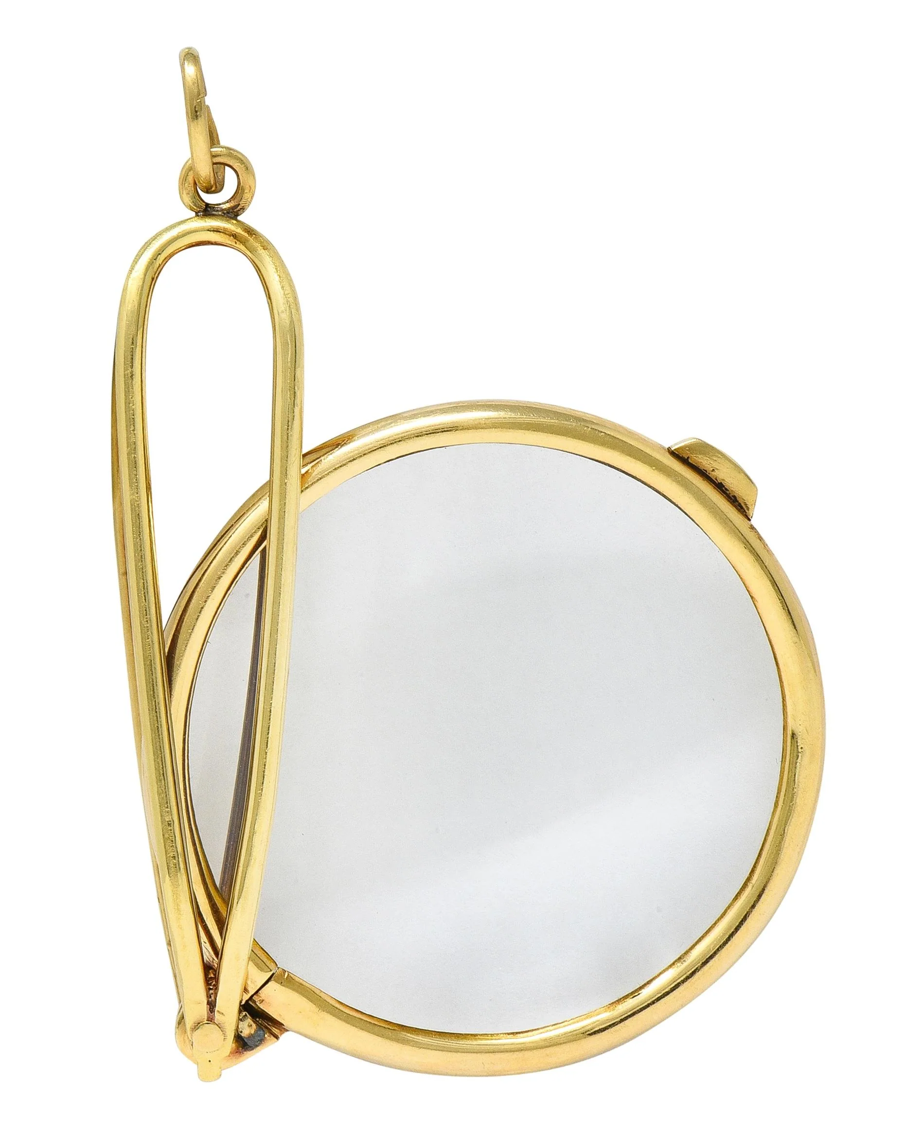 Cartier 1940's 14 Karat Yellow Gold Magnifying Glass Vintage Pendant - Image 3