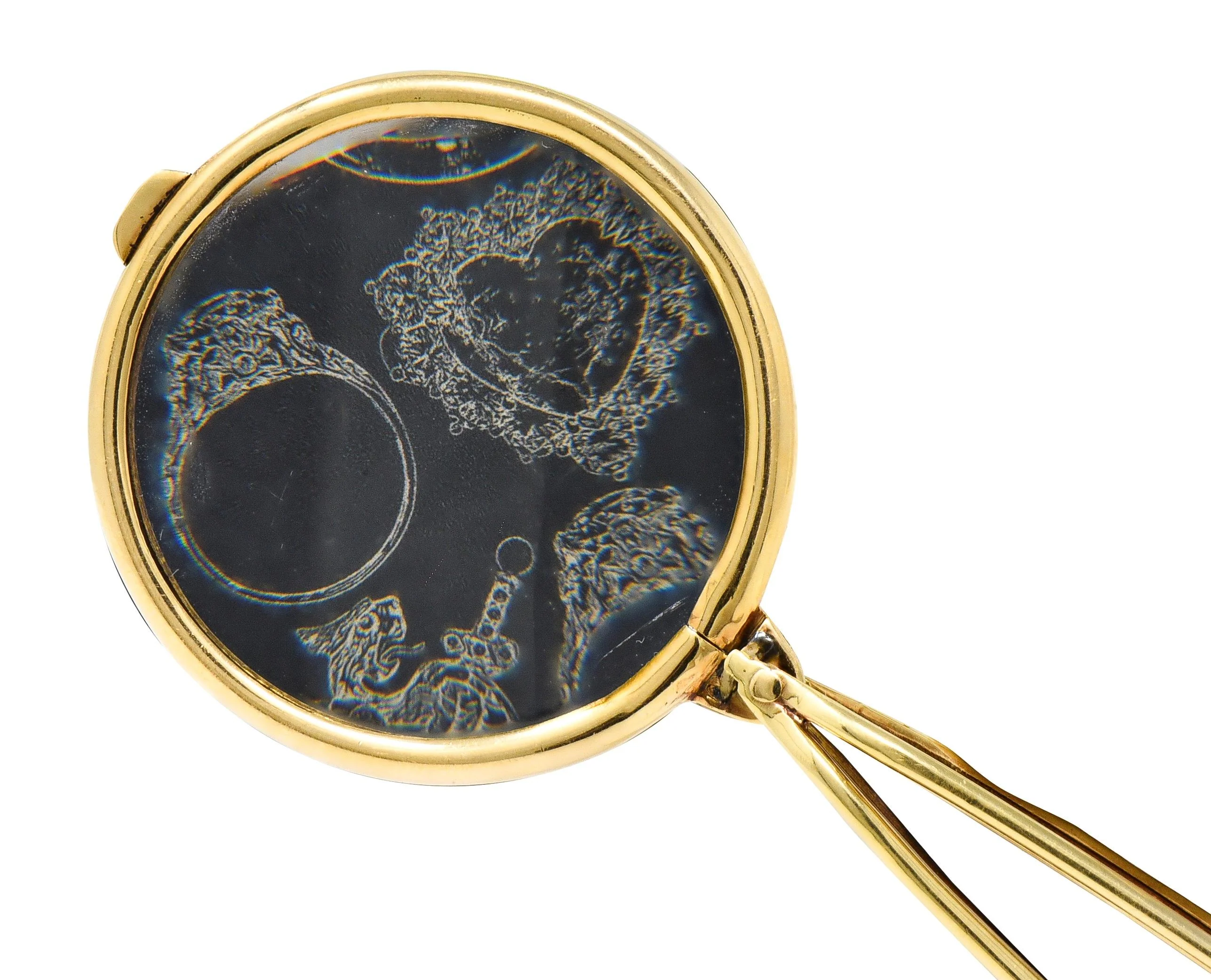 Cartier 1940's 14 Karat Yellow Gold Magnifying Glass Vintage Pendant - Image 4