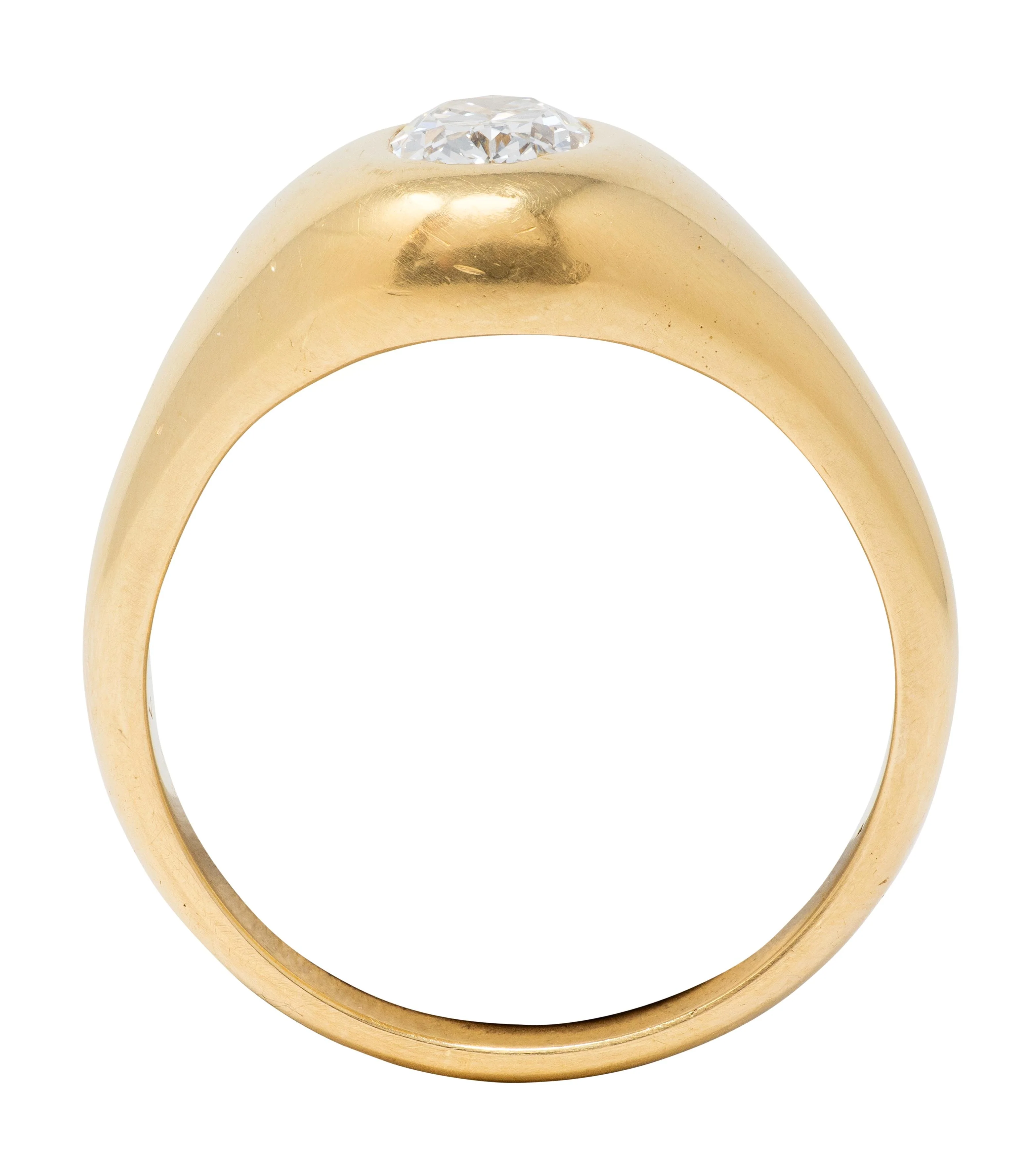 Cartier 1960's 1.22 CTW Oval Cut Diamond 18 Karat Yellow Gold Unisex Signet Ring - Image 8