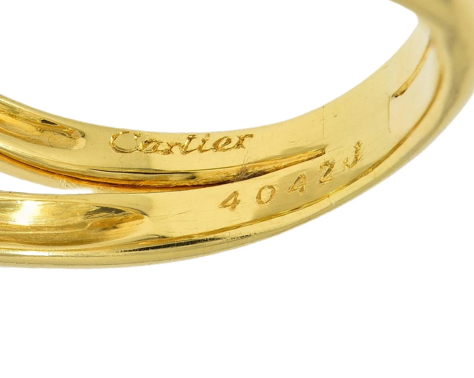 Cartier 1970's 0.54 CTW Diamond 18 Karat Yellow Gold Vintage Chain Link Ring - Image 7