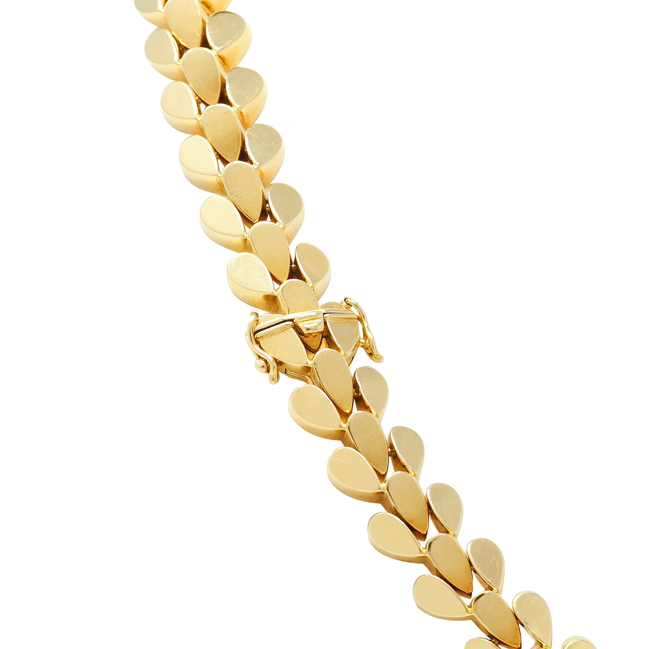 Cartier 1970's 18 Karat Yellow Gold Foliate Link Vintage Collar Necklace - Image 7