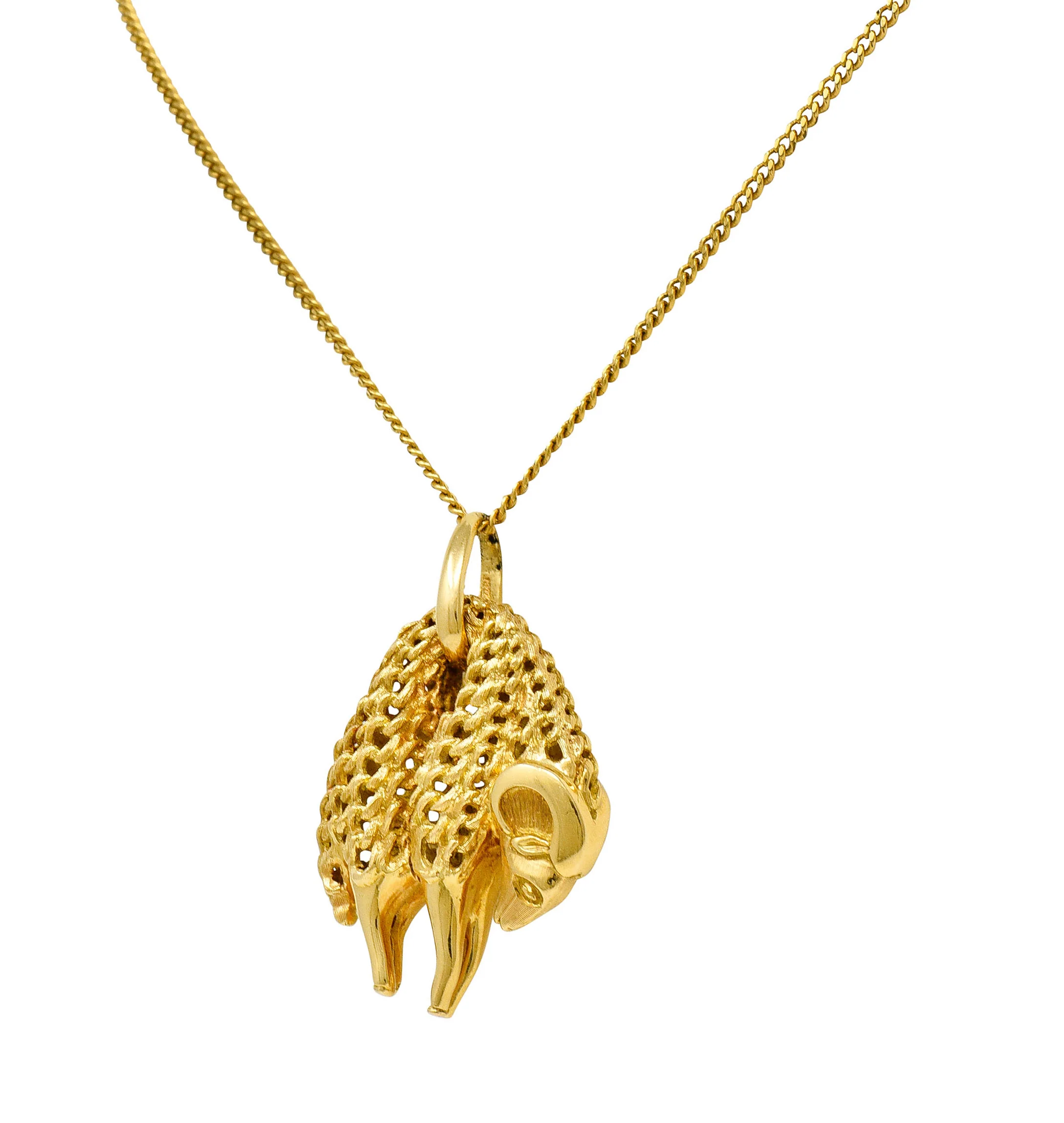 Cartier 1970's Vintage 18 Karat Gold Golden Fleece Ram Pendant Necklace - Image 4
