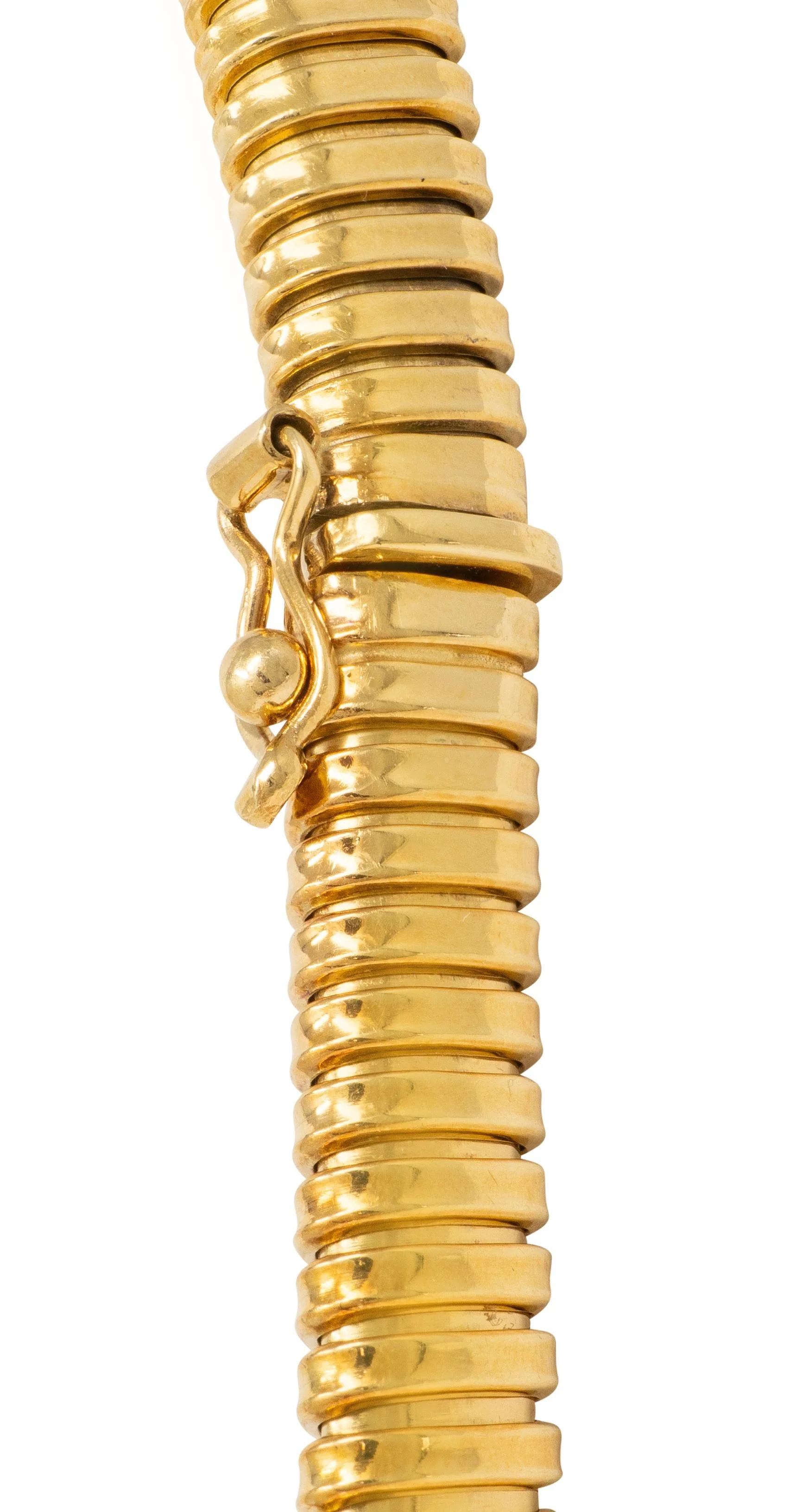 Cartier 1980's 18 Karat Yellow Gold Vintage Graduated Tubogas Collar Necklace - Image 8