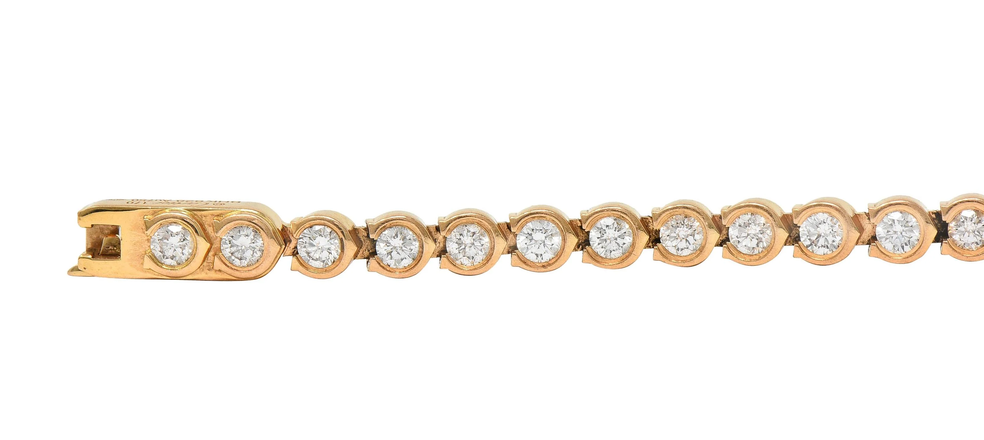 Cartier 2.54 CTW Diamond 18 Karat Rose Gold C De Cartier Line Bracelet - Image 5