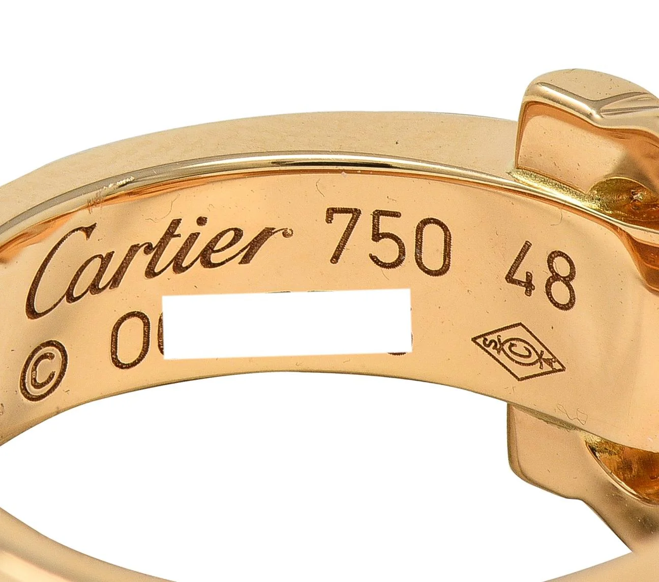 Cartier 2000's Diamond Platinum 18 Karat Rose Gold 2C Boucluse Cuff Band Ring - Image 6