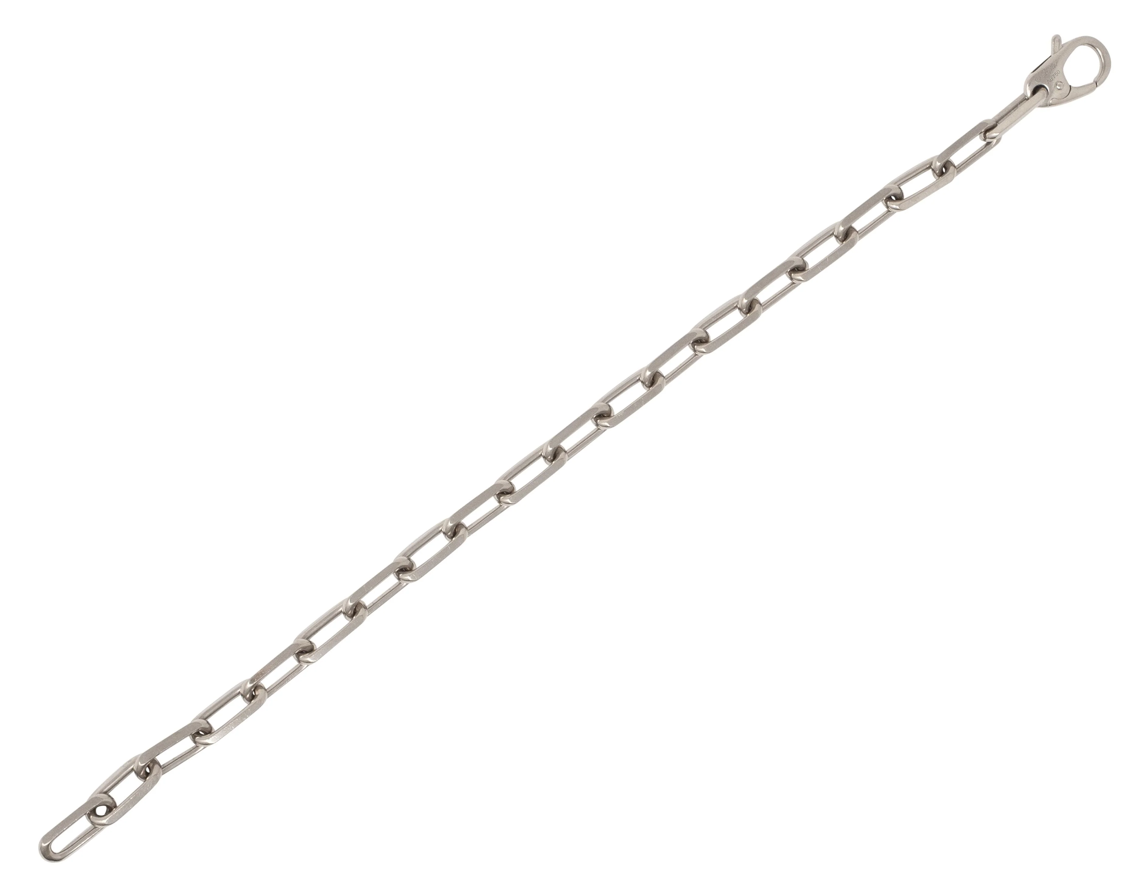 Cartier 2010's 18 Karat White Gold Paperclip Link Unisex Chain Bracelet - Image 3