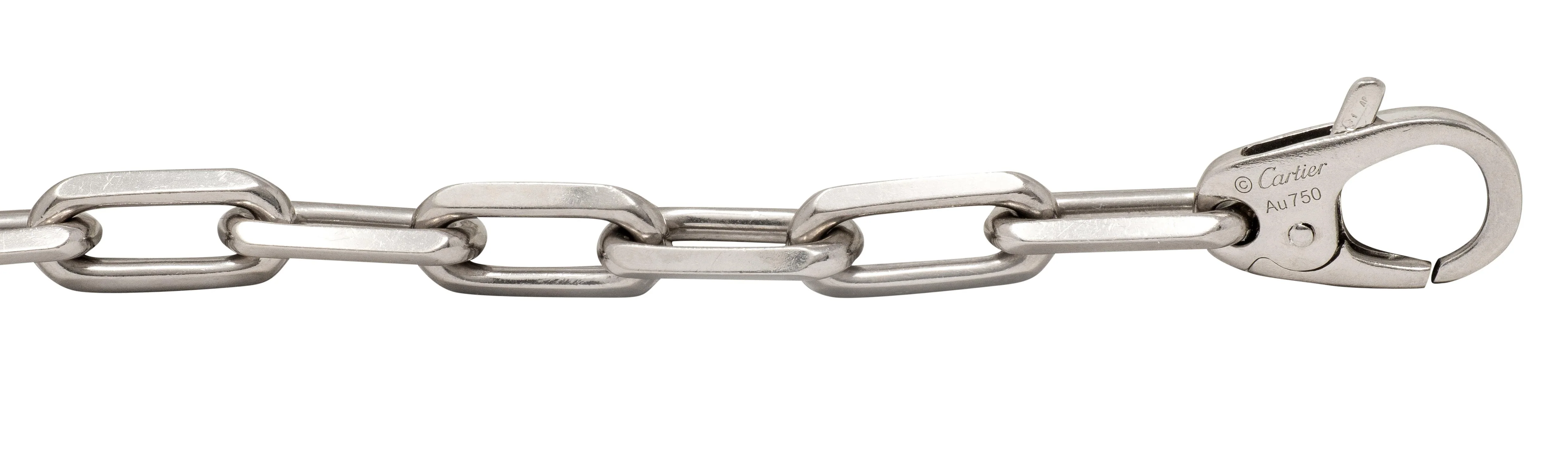 Cartier 2010's 18 Karat White Gold Paperclip Link Unisex Chain Bracelet - Image 5
