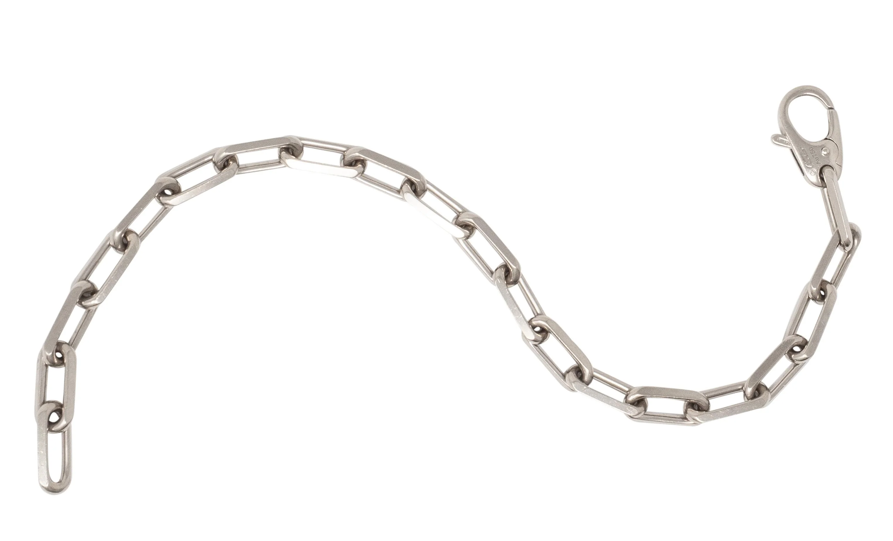 Cartier 2010's 18 Karat White Gold Paperclip Link Unisex Chain Bracelet - Image 9