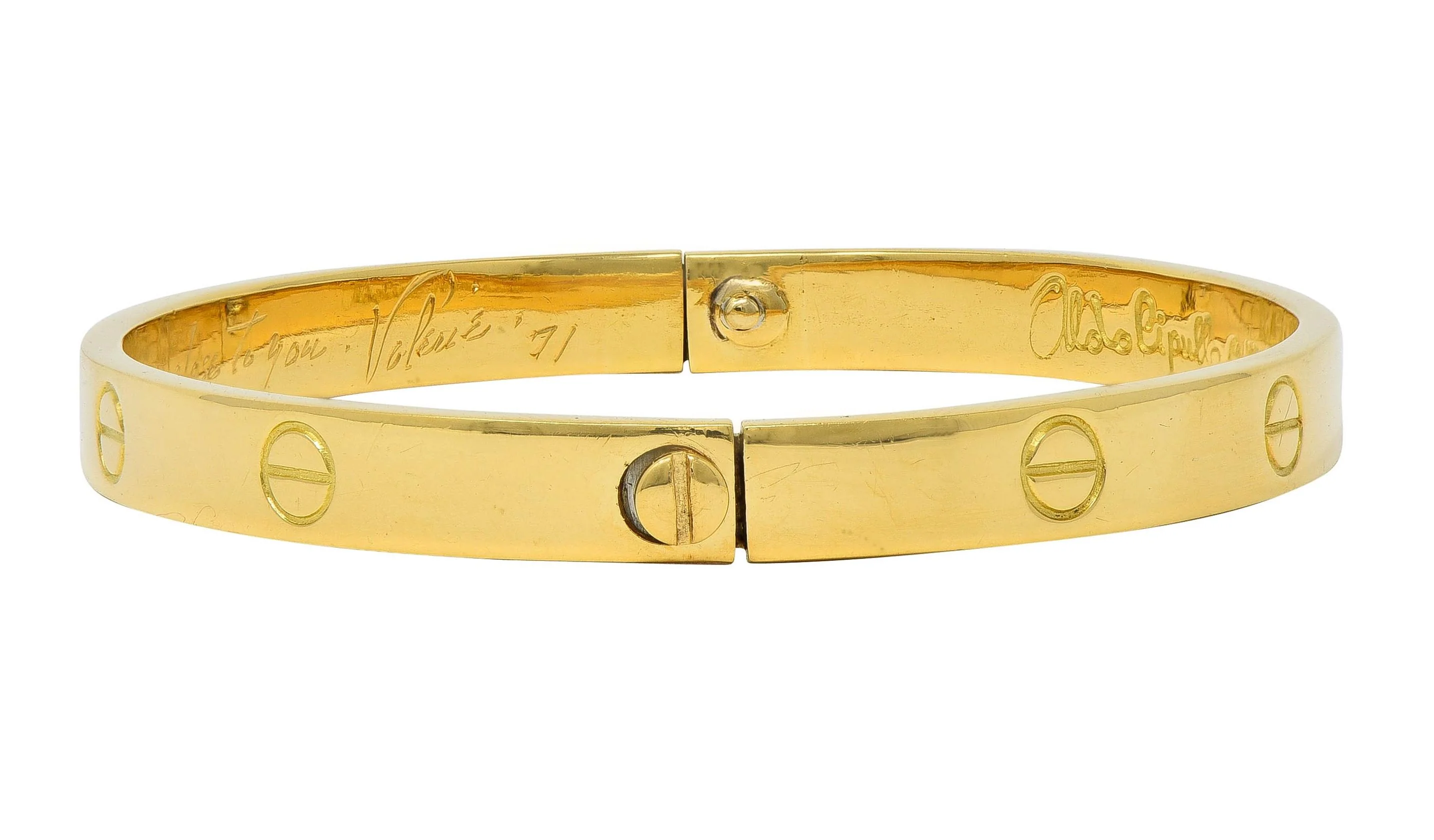 Cartier Aldo Cipullo 1970 18 Karat Yellow Gold Vintage Love Bangle Bracelet - Image 4