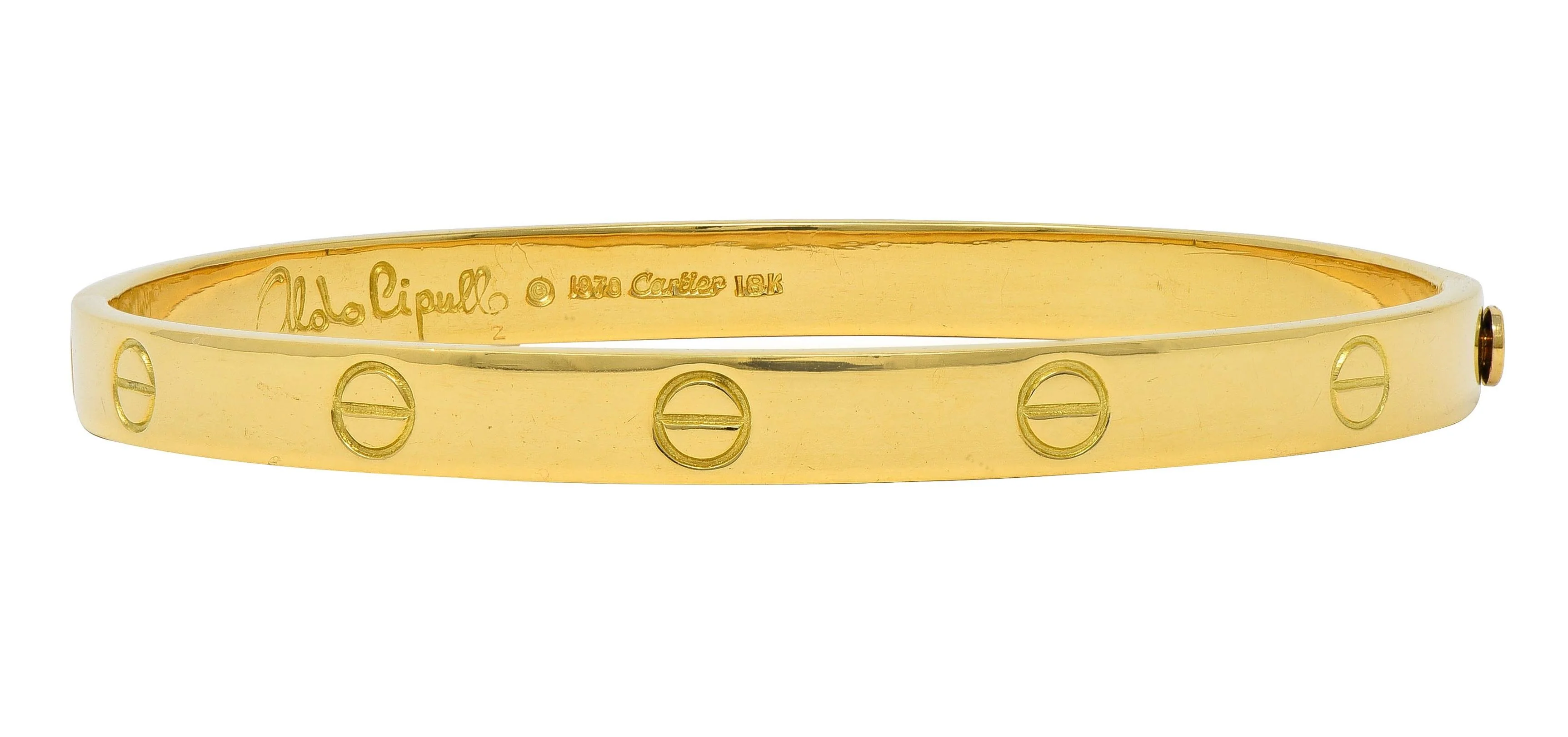 Cartier Aldo Cipullo 1970 18 Karat Yellow Gold Vintage Love Bangle Bracelet - Image 5