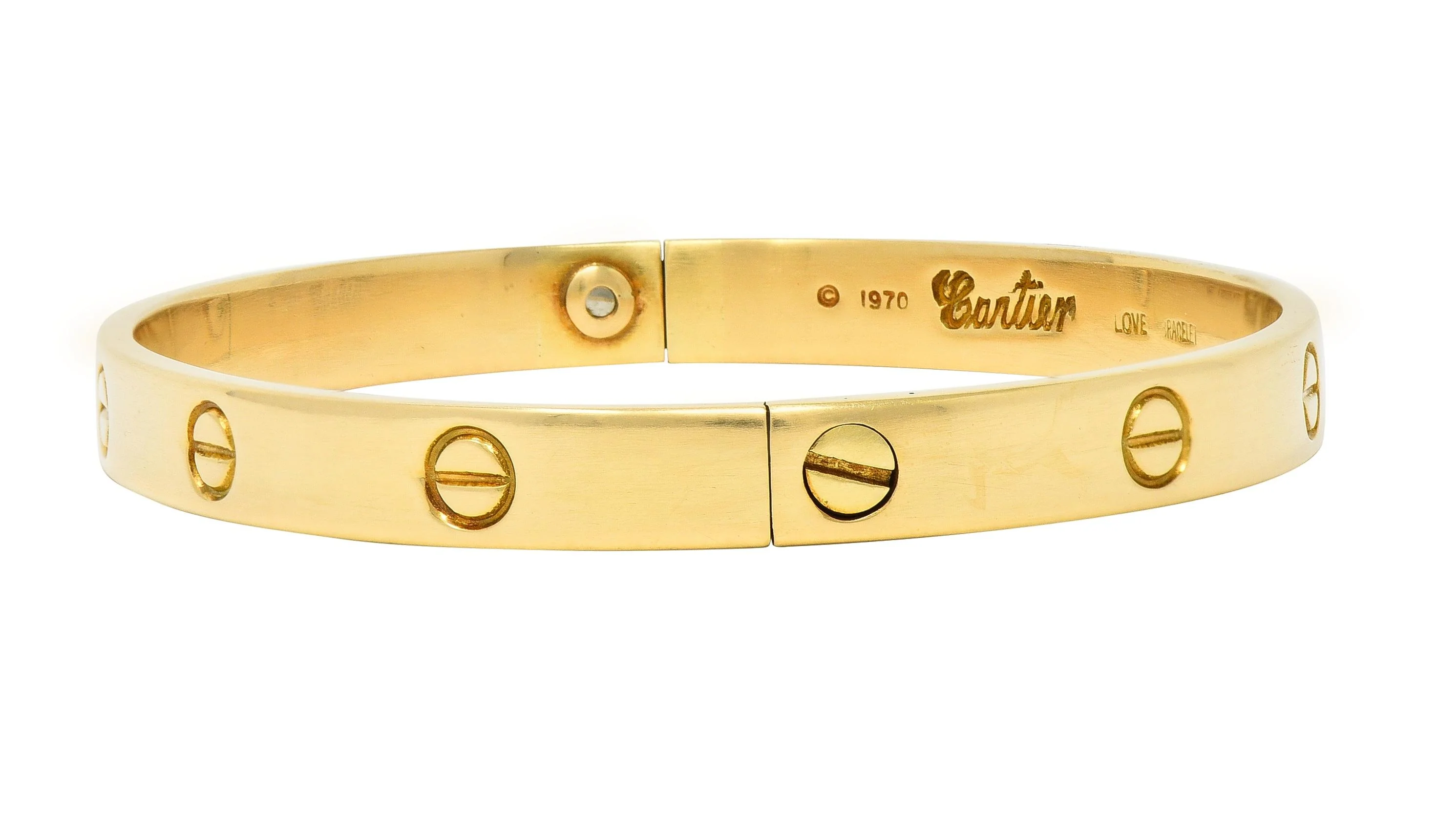 Cartier Aldo Cipullo 1970's 18 Karat Yellow Gold Love Bangle Bracelet - Image 4