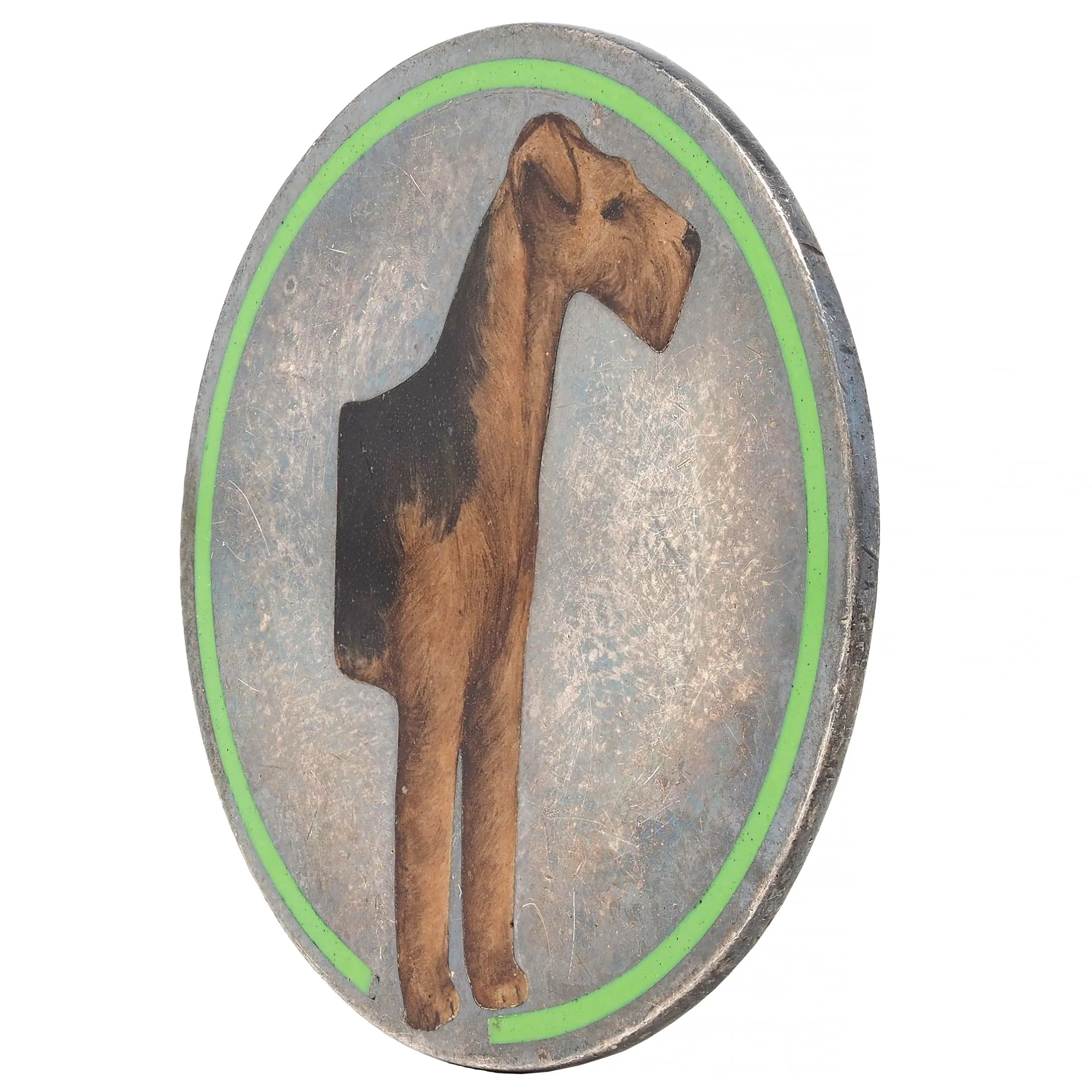 Cartier Antique Enamel Sterling Silver Airedale Dog Heads or Tails Flip Coin - Image 6