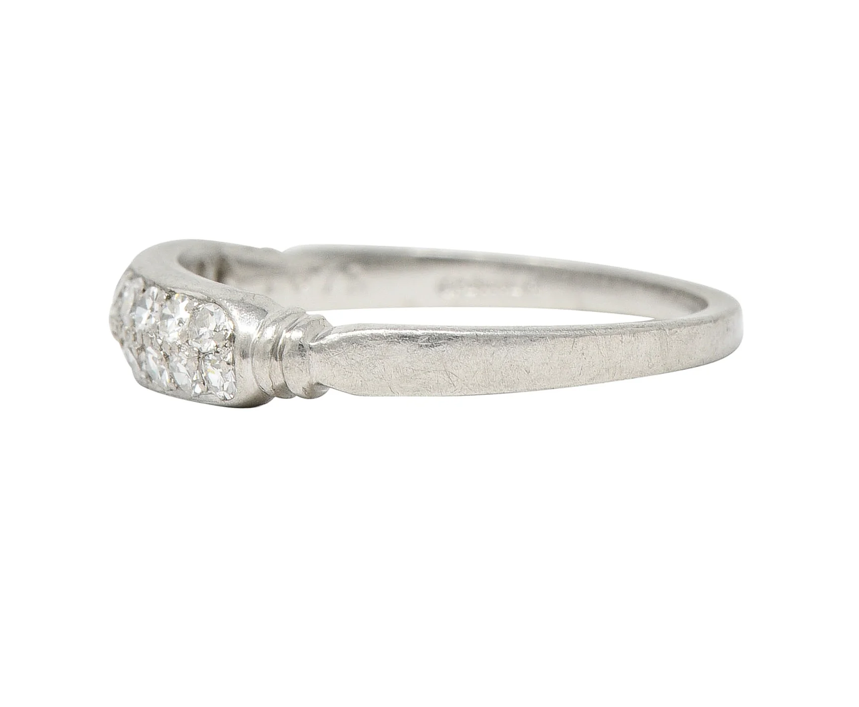 Cartier Art Deco 0.45 CTW Diamond Platinum Double Row Vintage Stacking Wedding Vintage Band Ring - Image 5