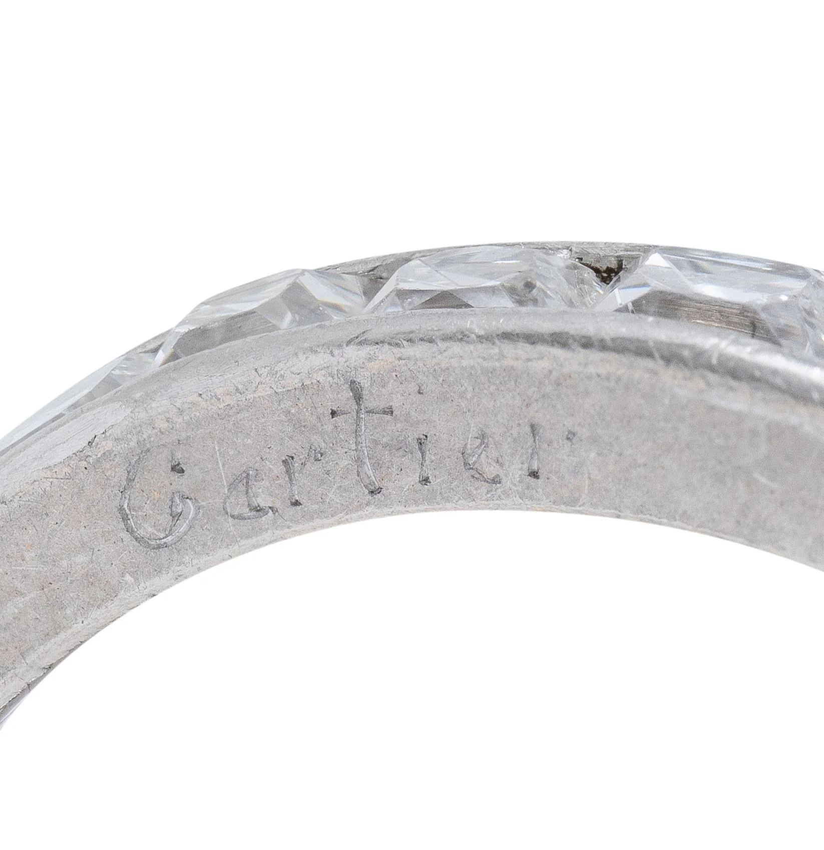 Cartier Art Deco 2.80 CTW French Cut Diamond Platinum Vintage Eternity Wedding Band Ring - Image 5
