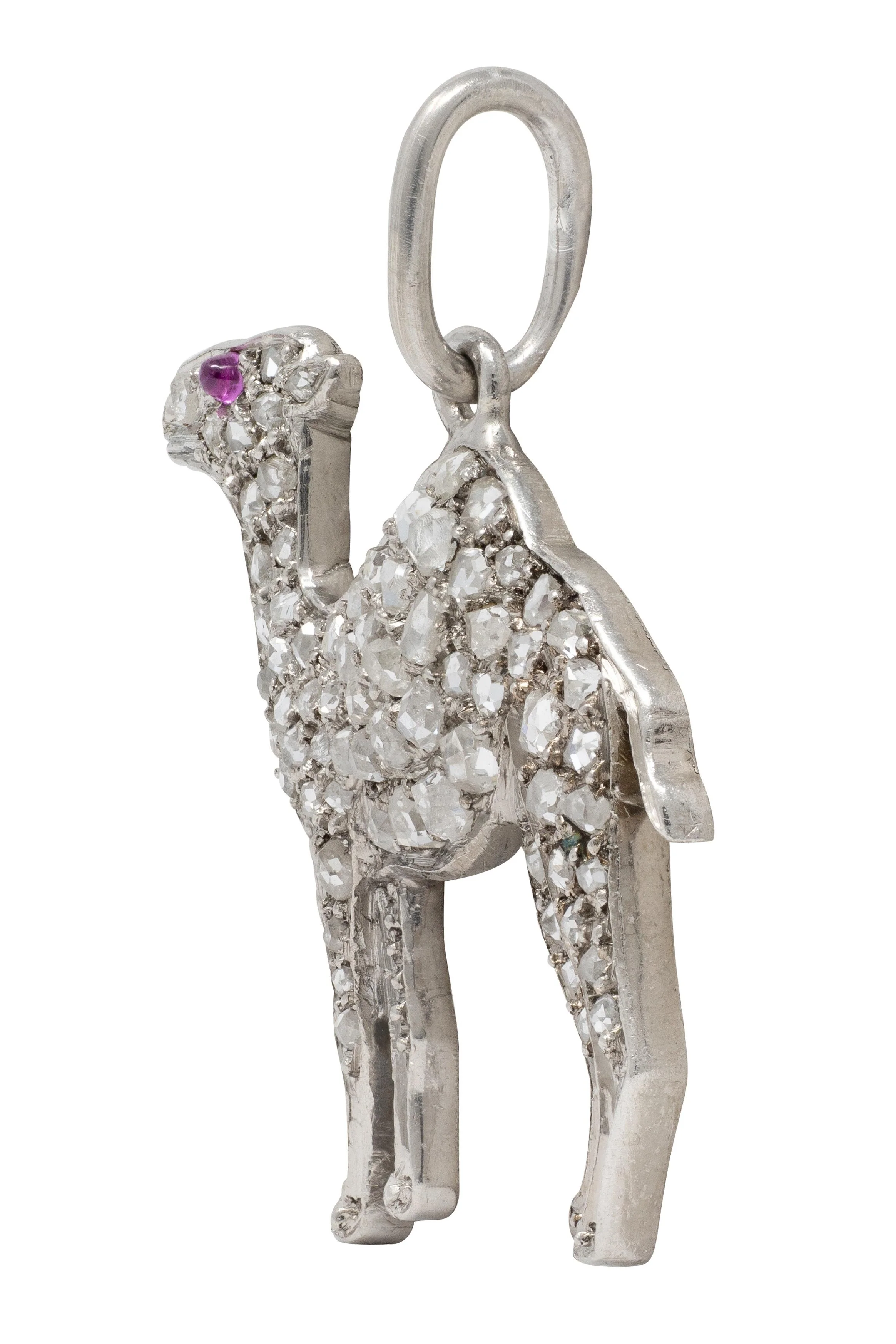 Cartier Art Deco Diamond Ruby Platinum Vintage Camel Animal Charm - Image 2