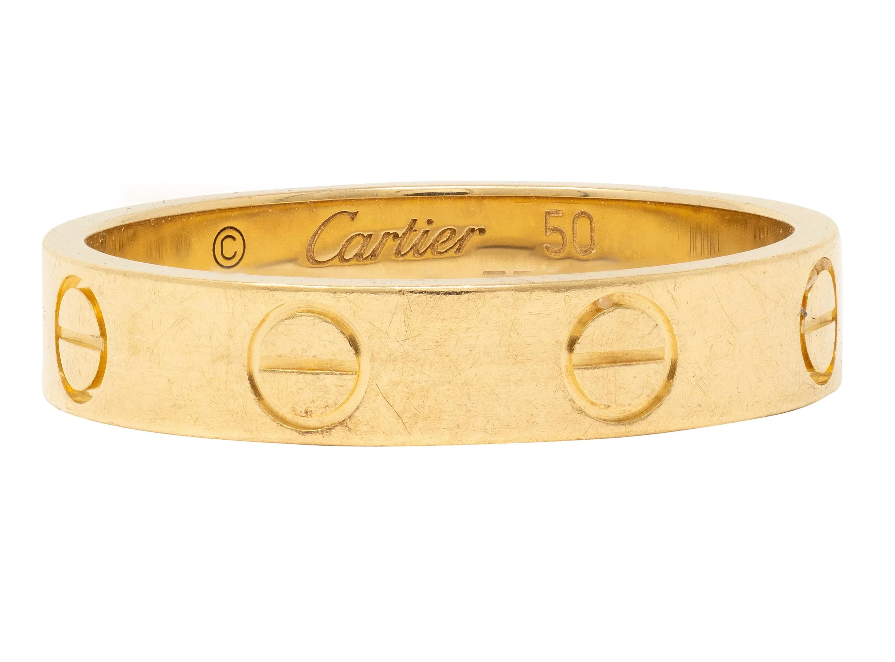 Cartier Contemporary 18 Karat Yellow Gold High Love Unisex Band Ring - Image 3