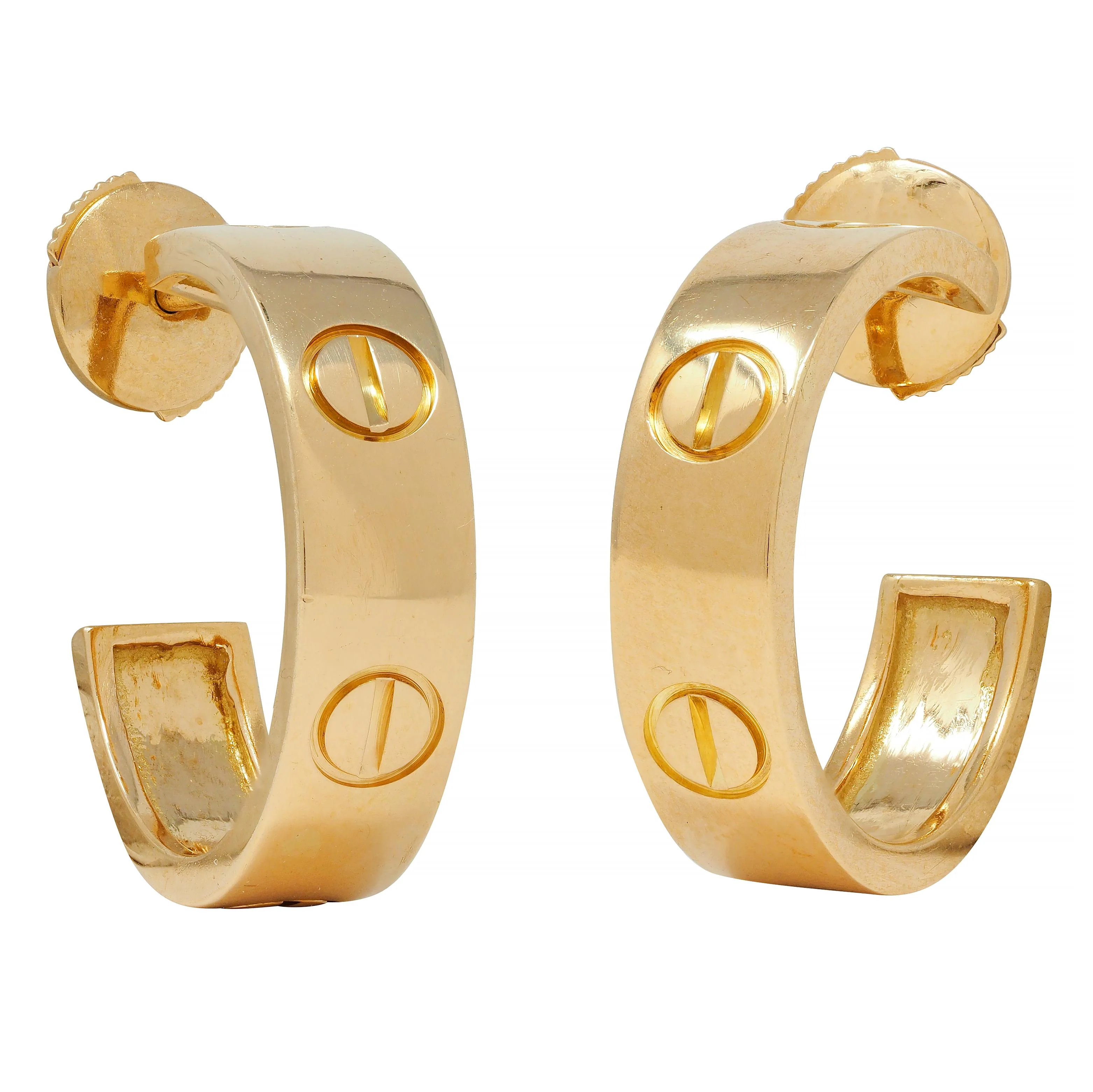 Cartier Contemporary 18 Karat Yellow Gold Love Hoop Earrings - Image 4