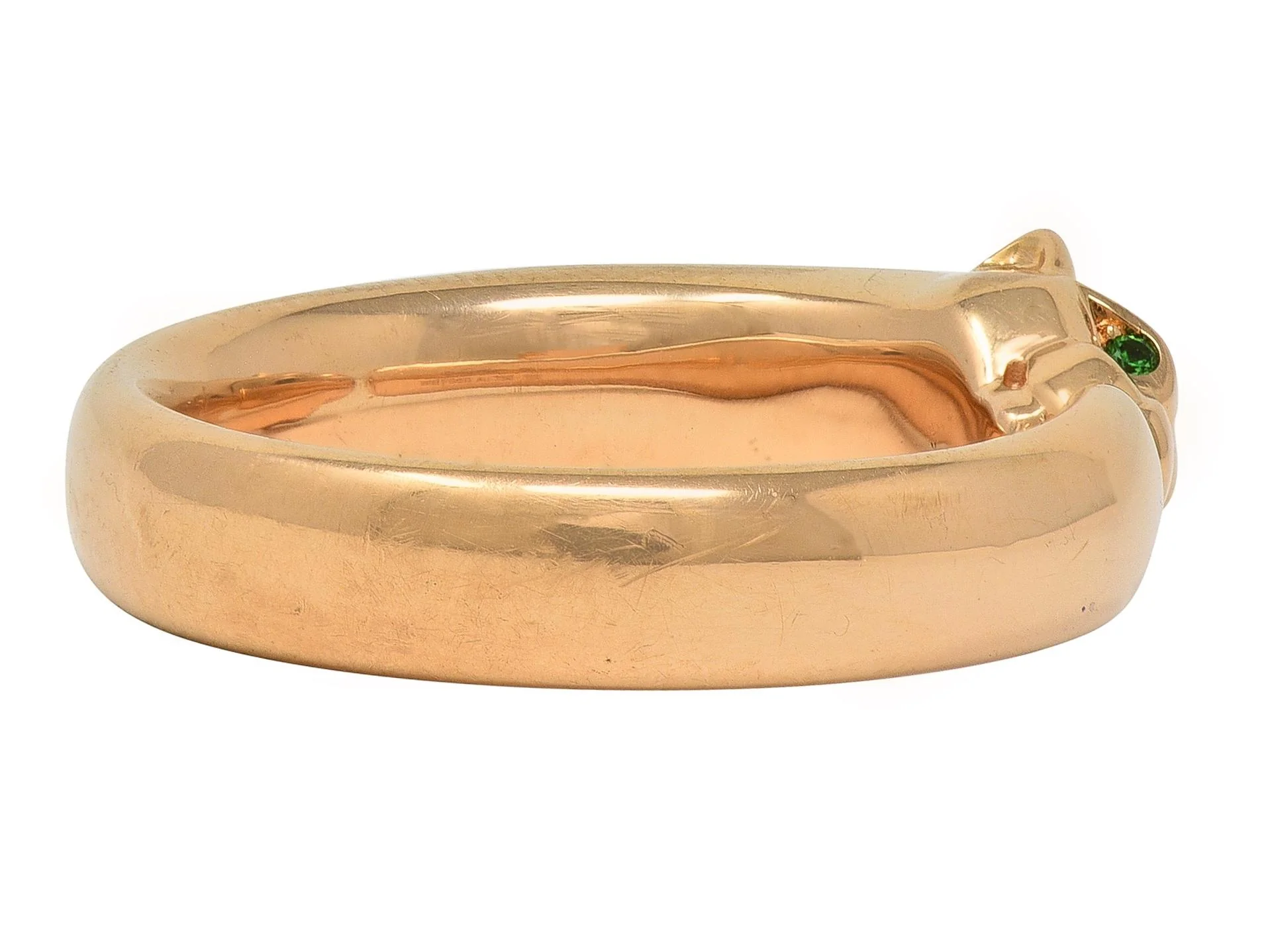 Cartier Contemporary Onyx Tsavorite Garnet 18 Karat Rose Gold Pantheré de Cartier Cuff Ring - Image 6