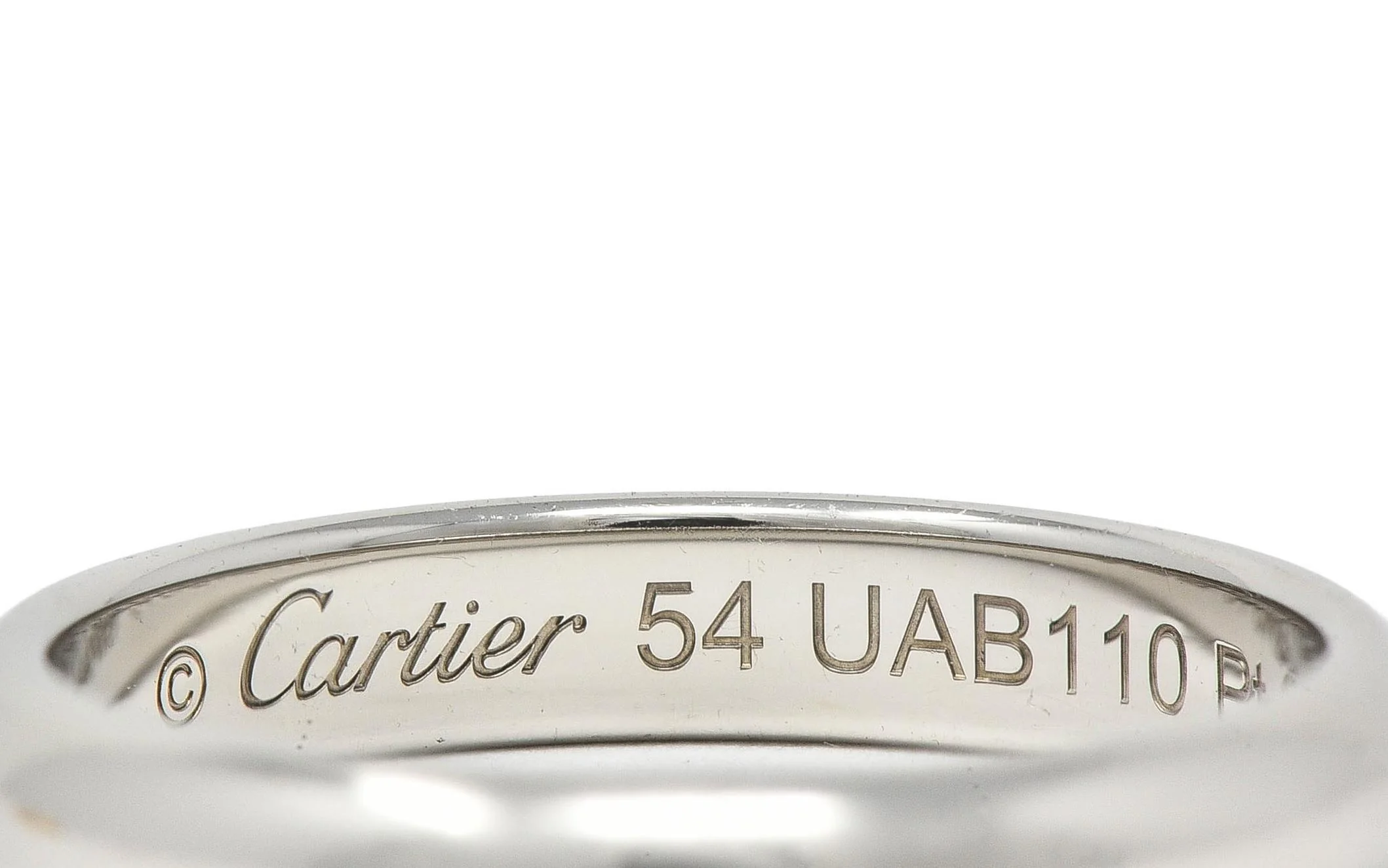 Cartier Contemporary Platinum 1895 Unisex Wedding Band Ring - Image 3