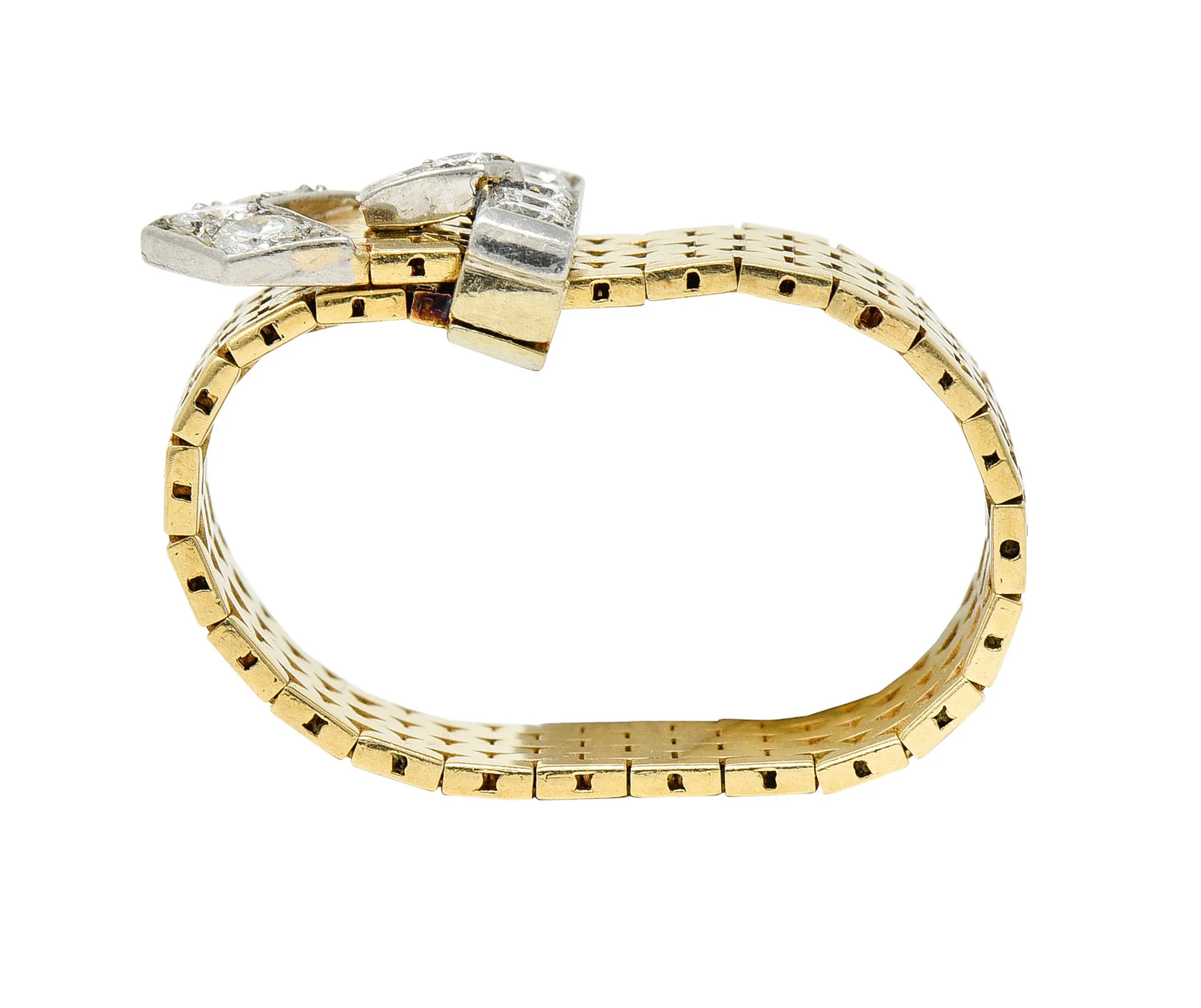 Cartier Diamond 14 Karat Two-Tone Gold Buckle Ring - Image 10