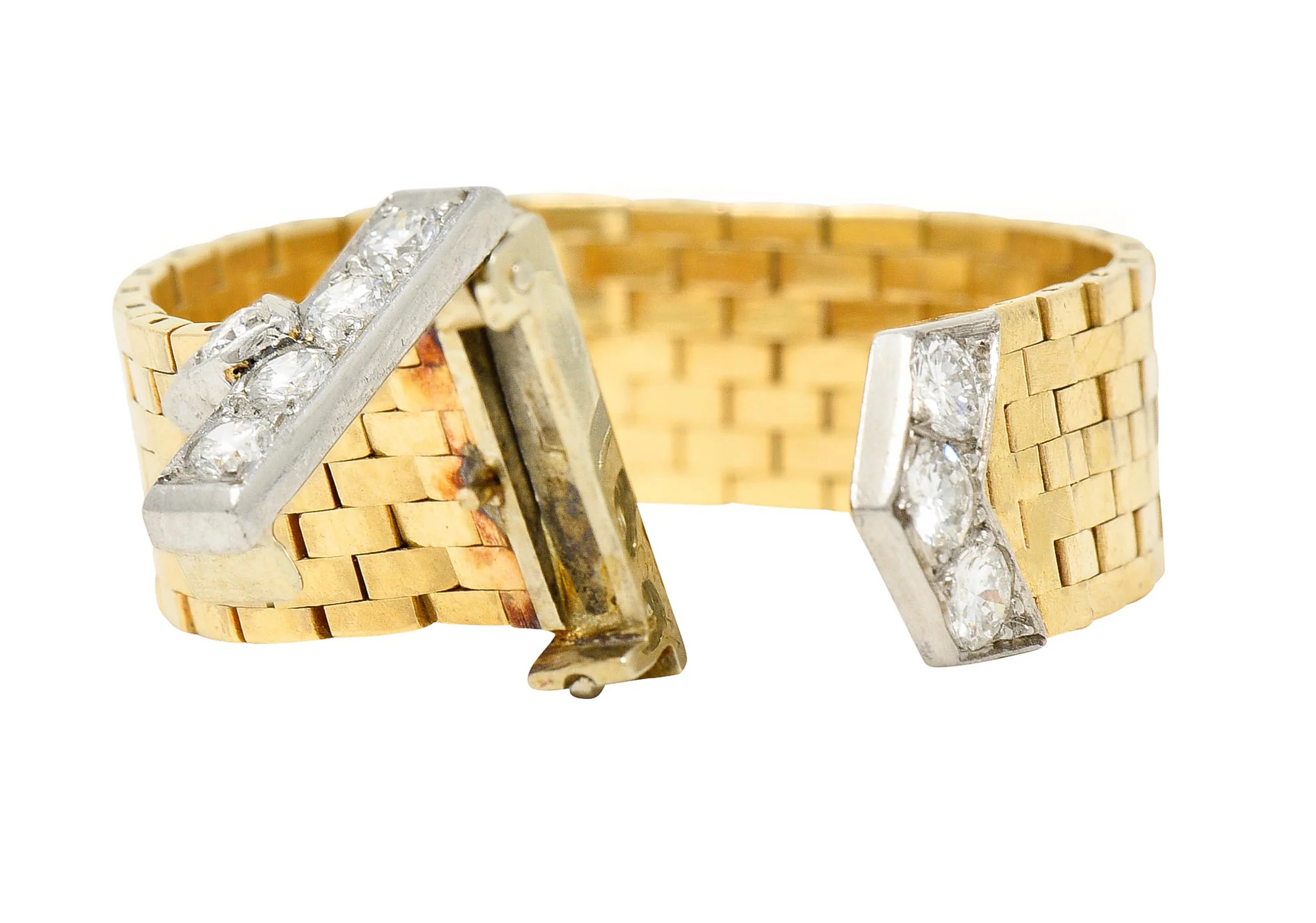 Cartier Diamond 14 Karat Two-Tone Gold Buckle Ring - Image 11