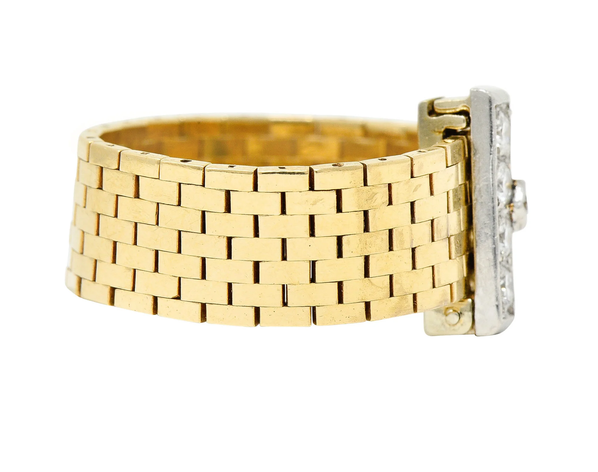 Cartier Diamond 14 Karat Two-Tone Gold Buckle Ring - Image 3