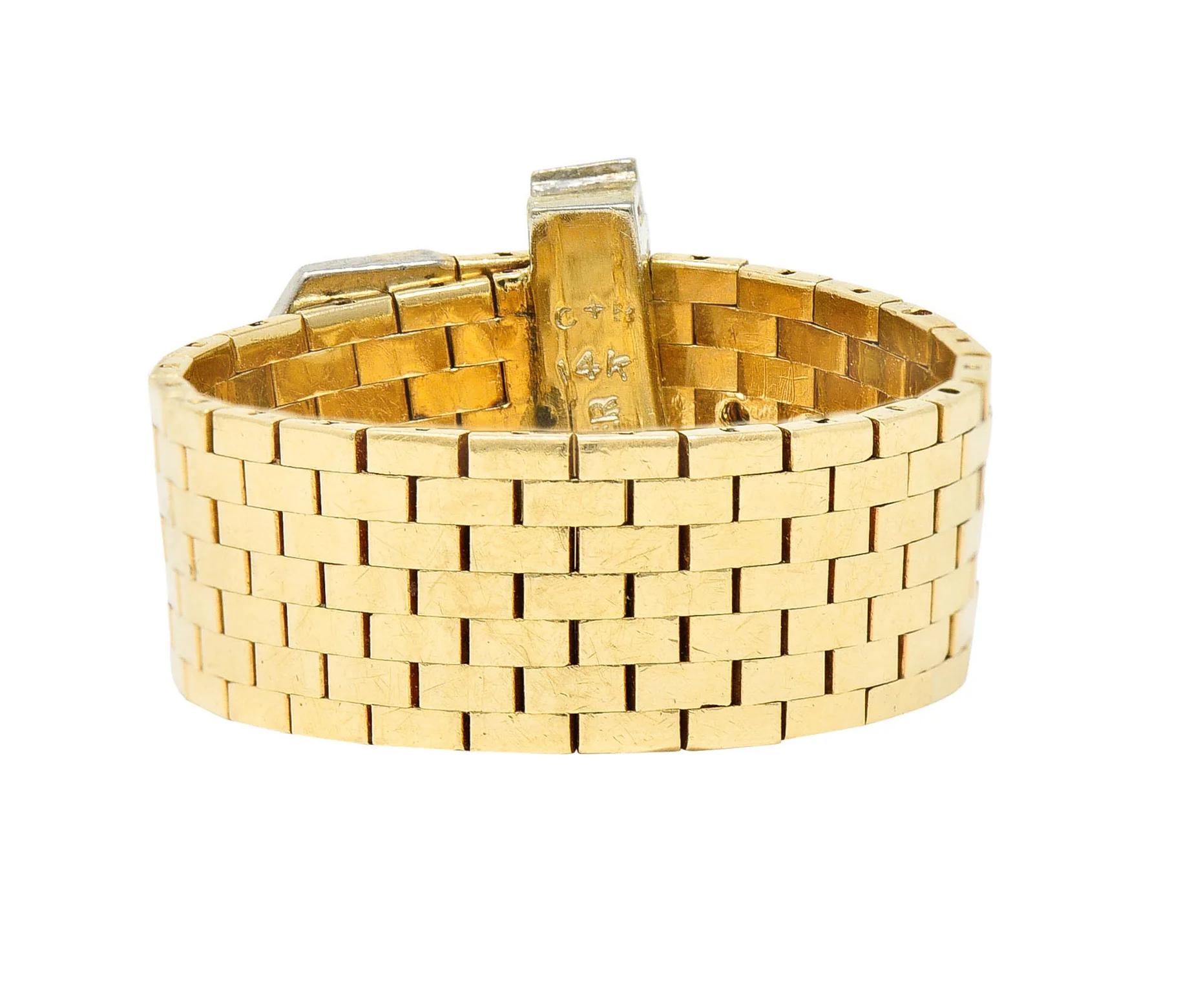 Cartier Diamond 14 Karat Two-Tone Gold Buckle Ring - Image 4