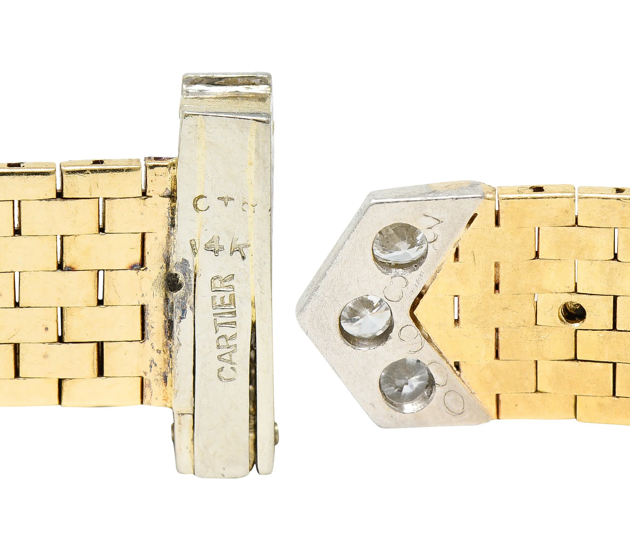 Cartier Diamond 14 Karat Two-Tone Gold Buckle Ring - Image 7
