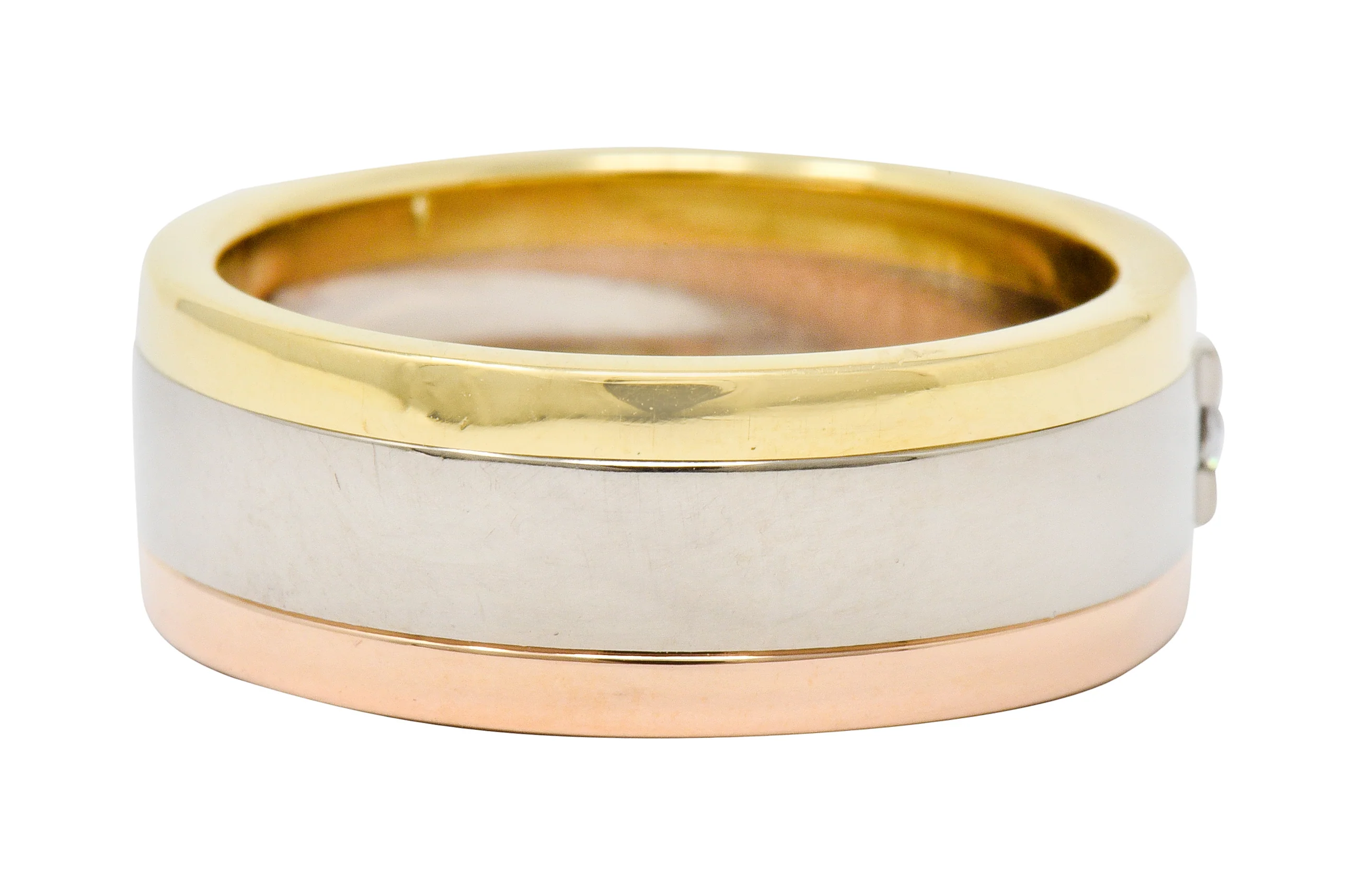 Cartier Diamond 18 Karat Tri-Gold Trinity Unisex Band Ring - Image 3
