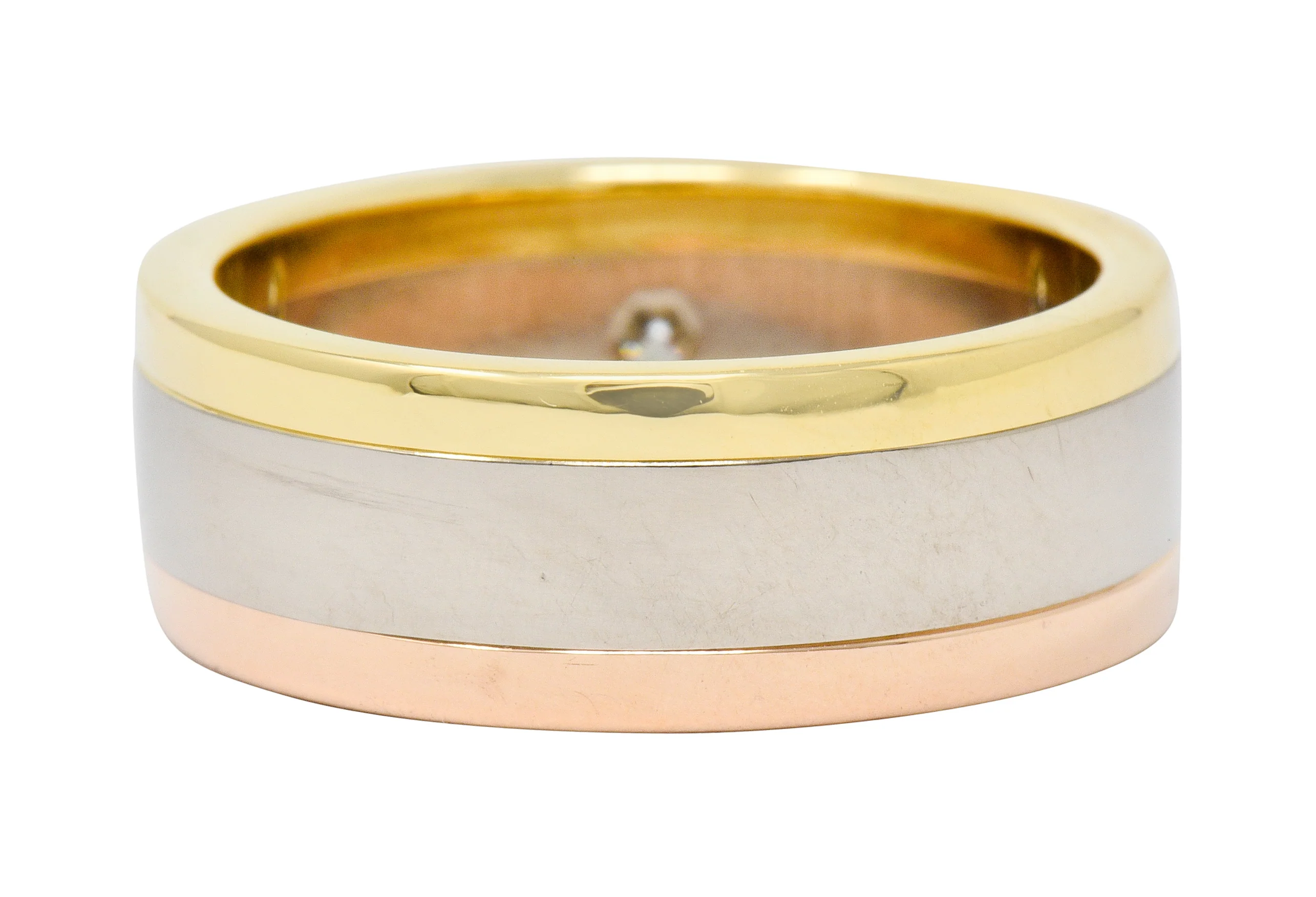 Cartier Diamond 18 Karat Tri-Gold Trinity Unisex Band Ring - Image 4