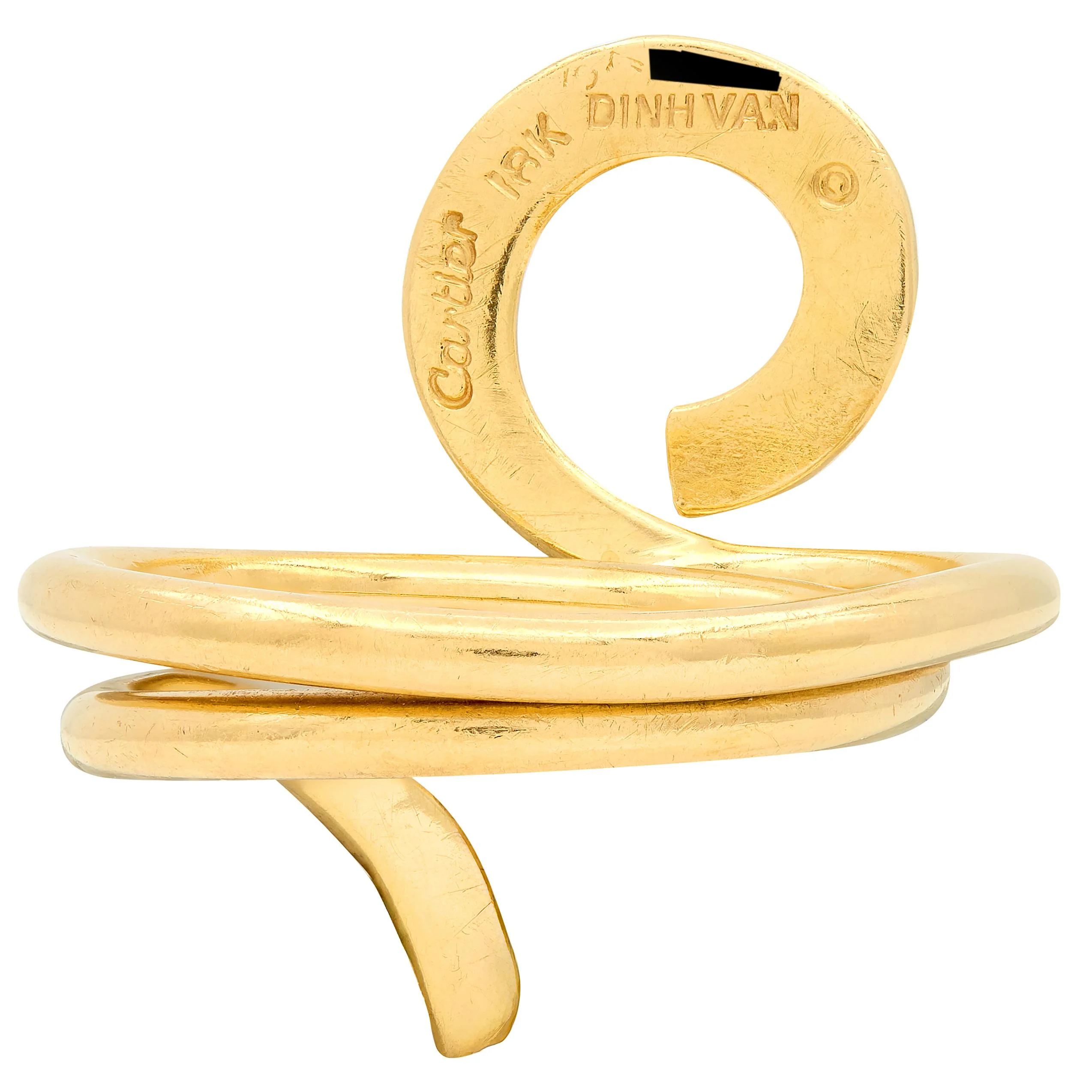 Cartier Dinh Van 1970's 18 Karat Yellow Gold Vintage Ankh Bypass Ring - Image 4
