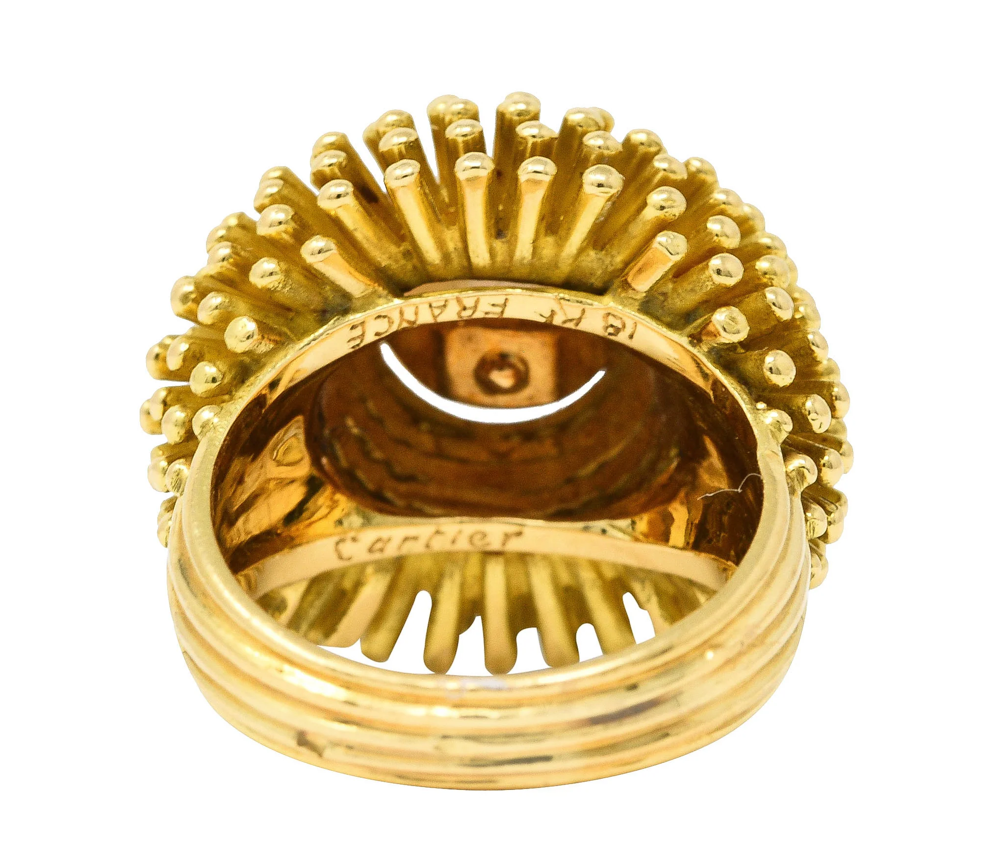 Cartier France 1960's Pearl 18 Karat Yellow Gold Organic Burst Vintage Ring - Image 5