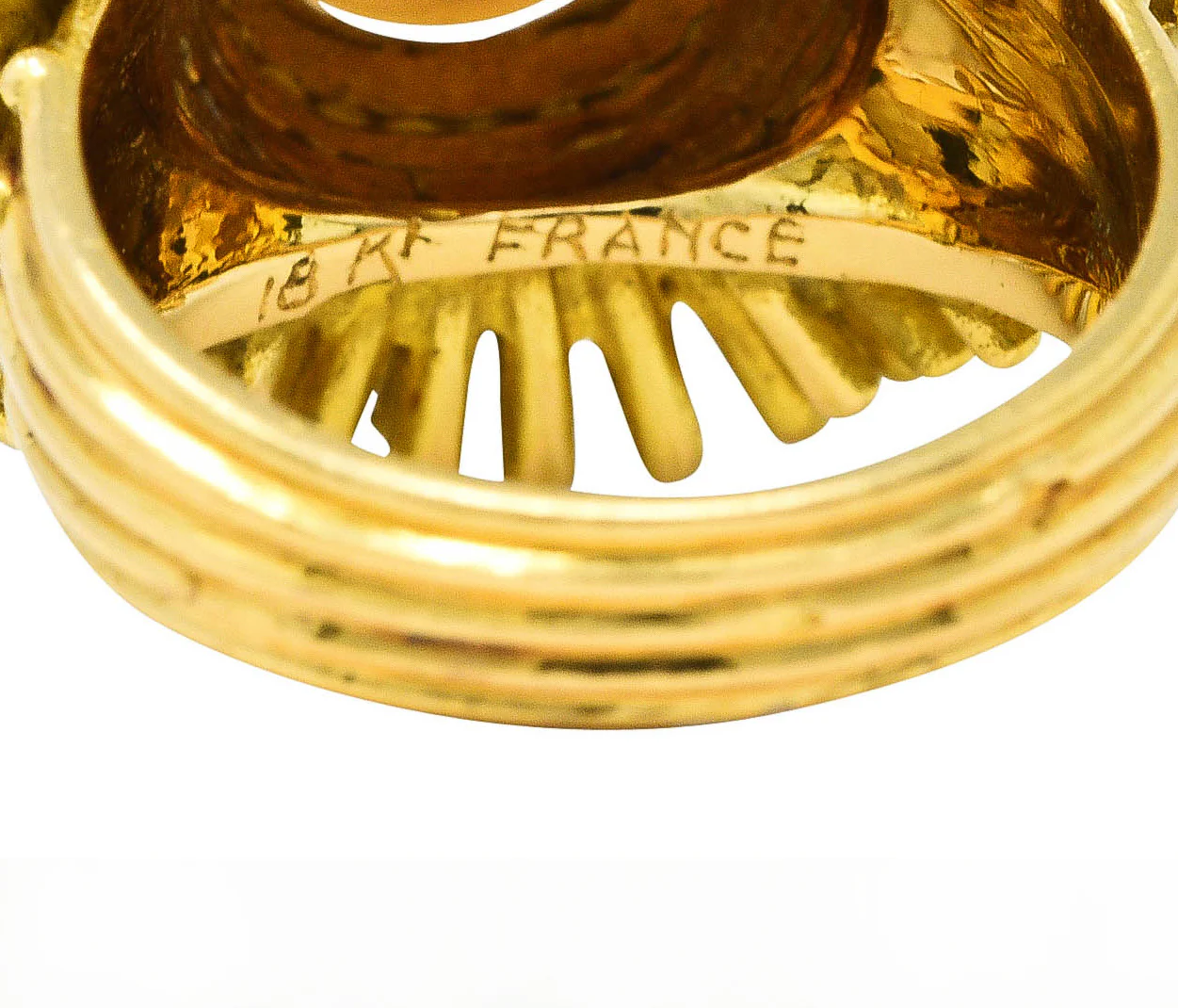 Cartier France 1960's Pearl 18 Karat Yellow Gold Organic Burst Vintage Ring - Image 8