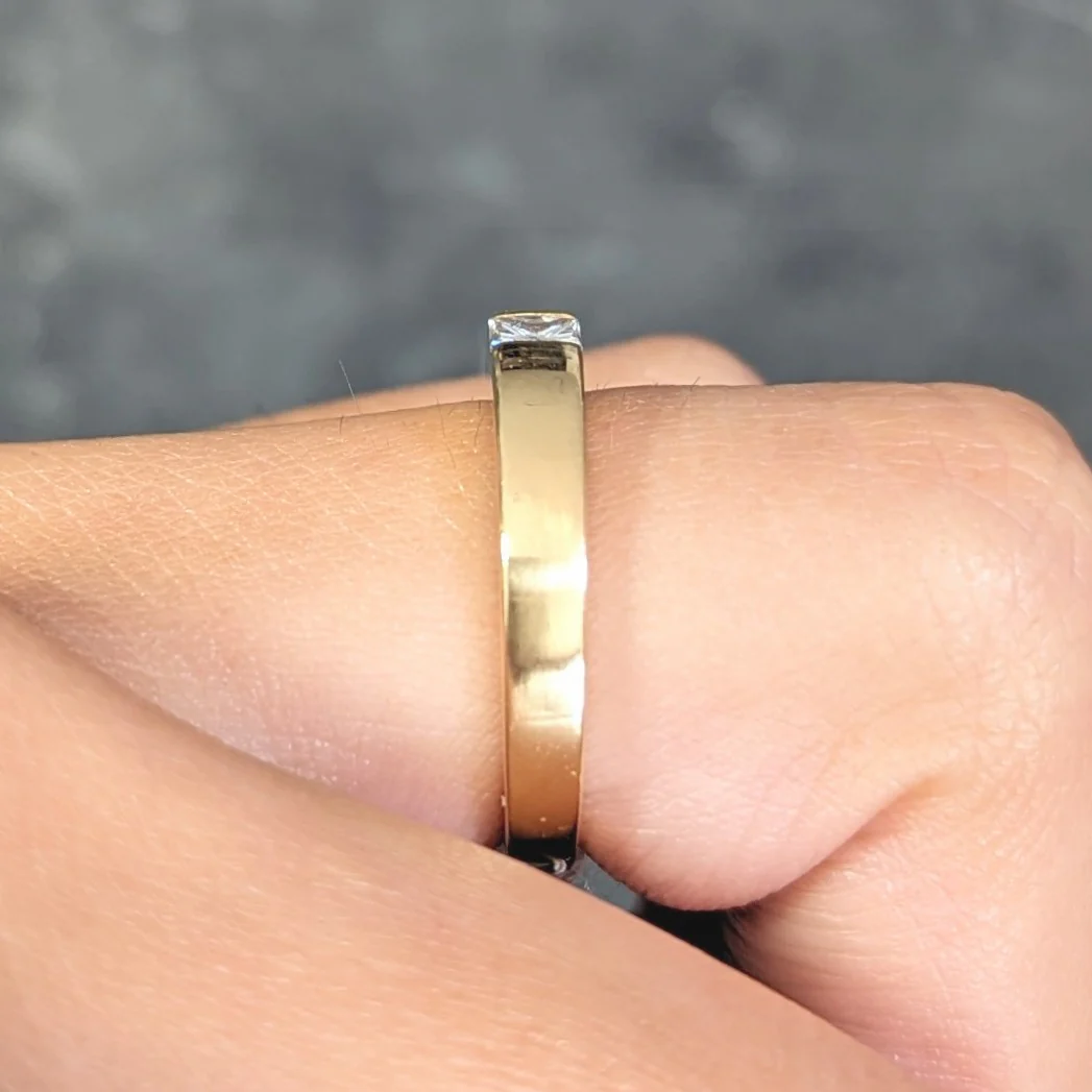 Cartier France 1997 0.25 Ct Princess Cut Diamond 18 Karat Gold Vintage Tank Ring - Image 14