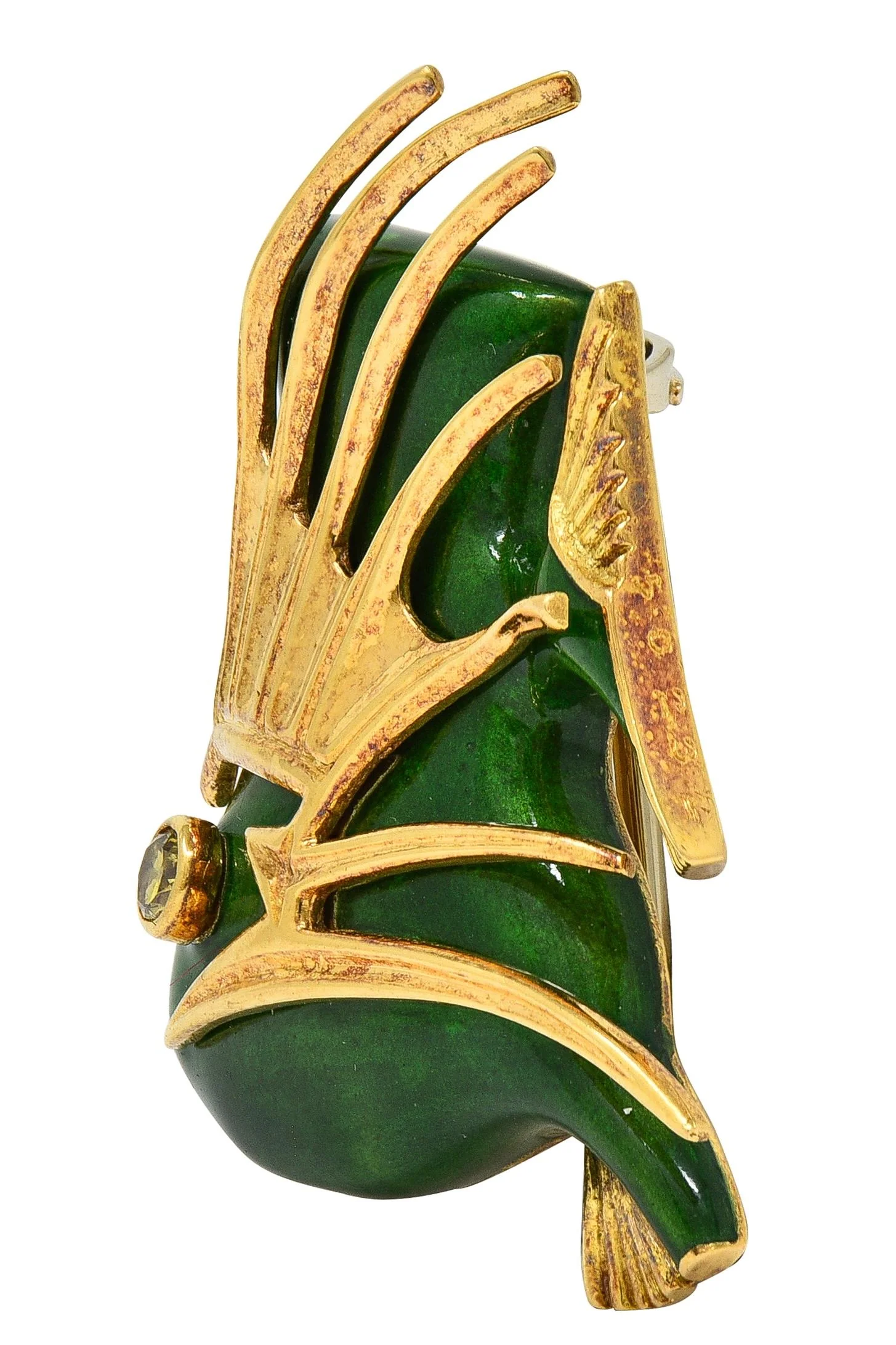 Cartier French 1960's Diamond Enamel 18 Karat Yellow Gold Vintage Tropical Fish Brooch - Image 5
