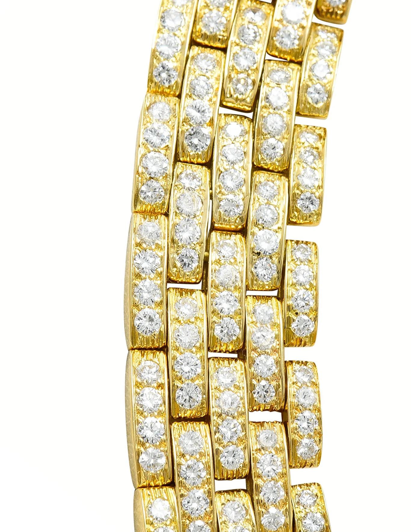 Cartier French 1980's 6.42 CTW Diamond 18 Karat Yellow Gold Maillion Pantheré Vintage Collar Necklace - Image 9